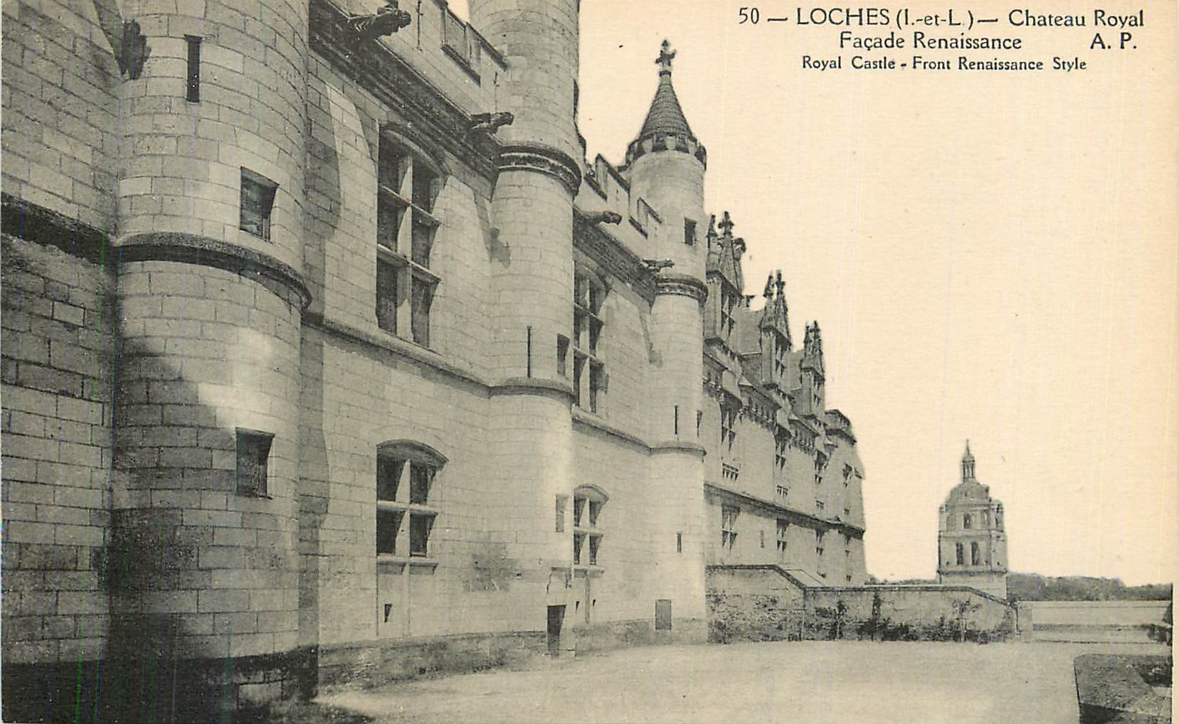 CPA Loches (i et l) chateau royal facade renaissance royal castle front renaissance style