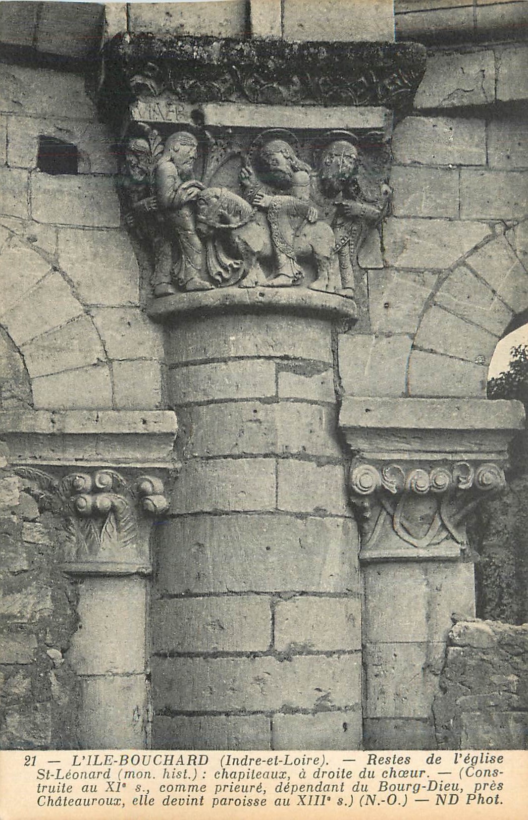 CPA L ile bouchard (indre et loire) reste de l eglise st leonard (mon hist)