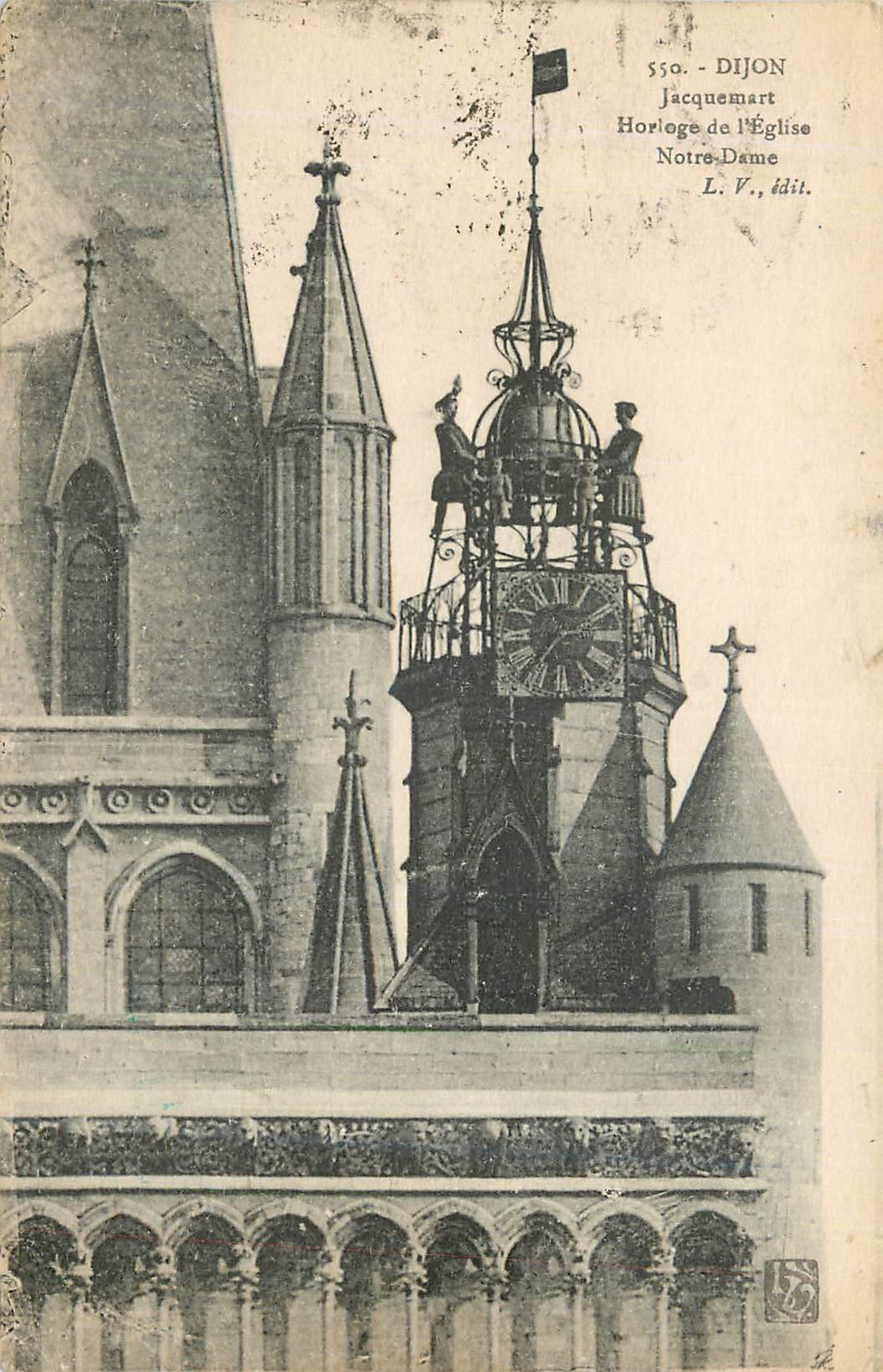 CPA Dijon jacquemart horloge de l eglise notre dame