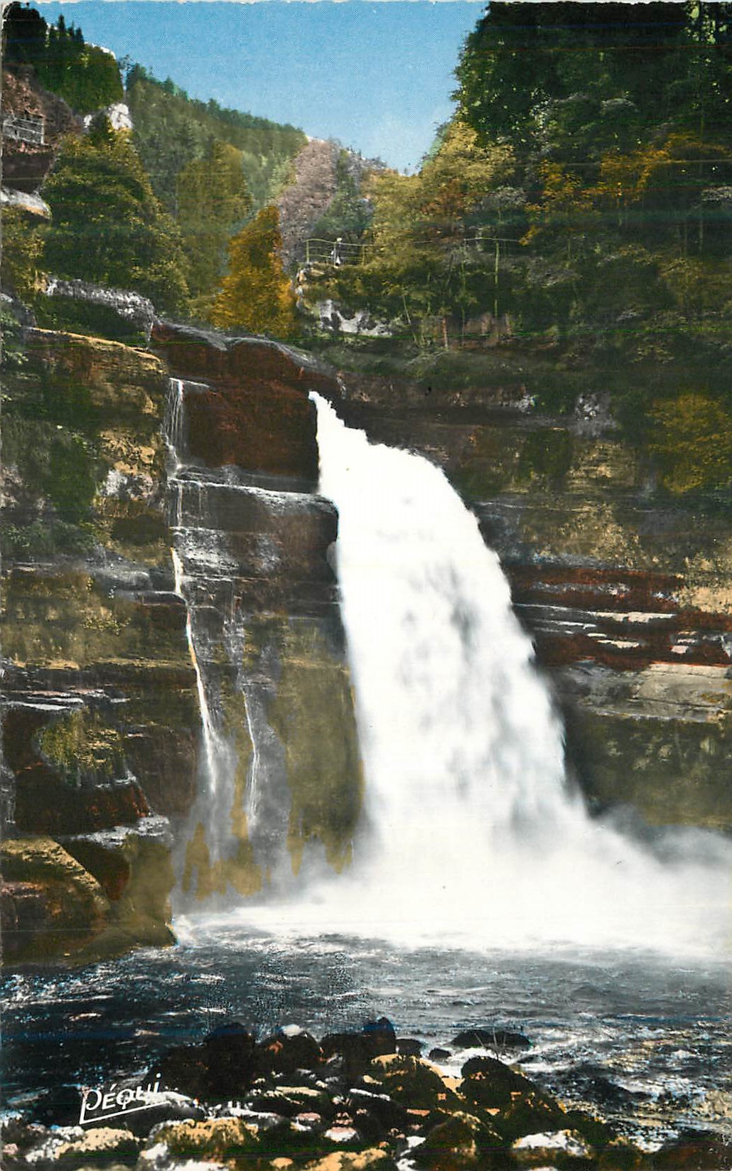 CPM Frontiere franco suisse 260 franche comte le saut de doubs hauteur 27 metres