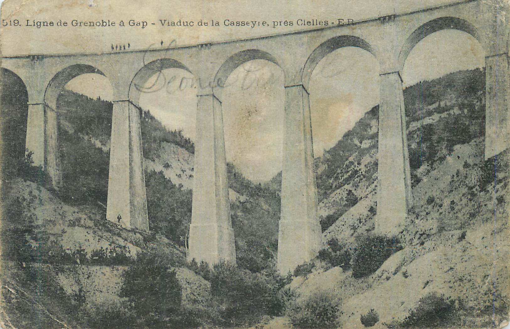 Viaduc de la Casseyrie, près Clesles — Ligne de Grenoble à Gap — Éditeur E.R.