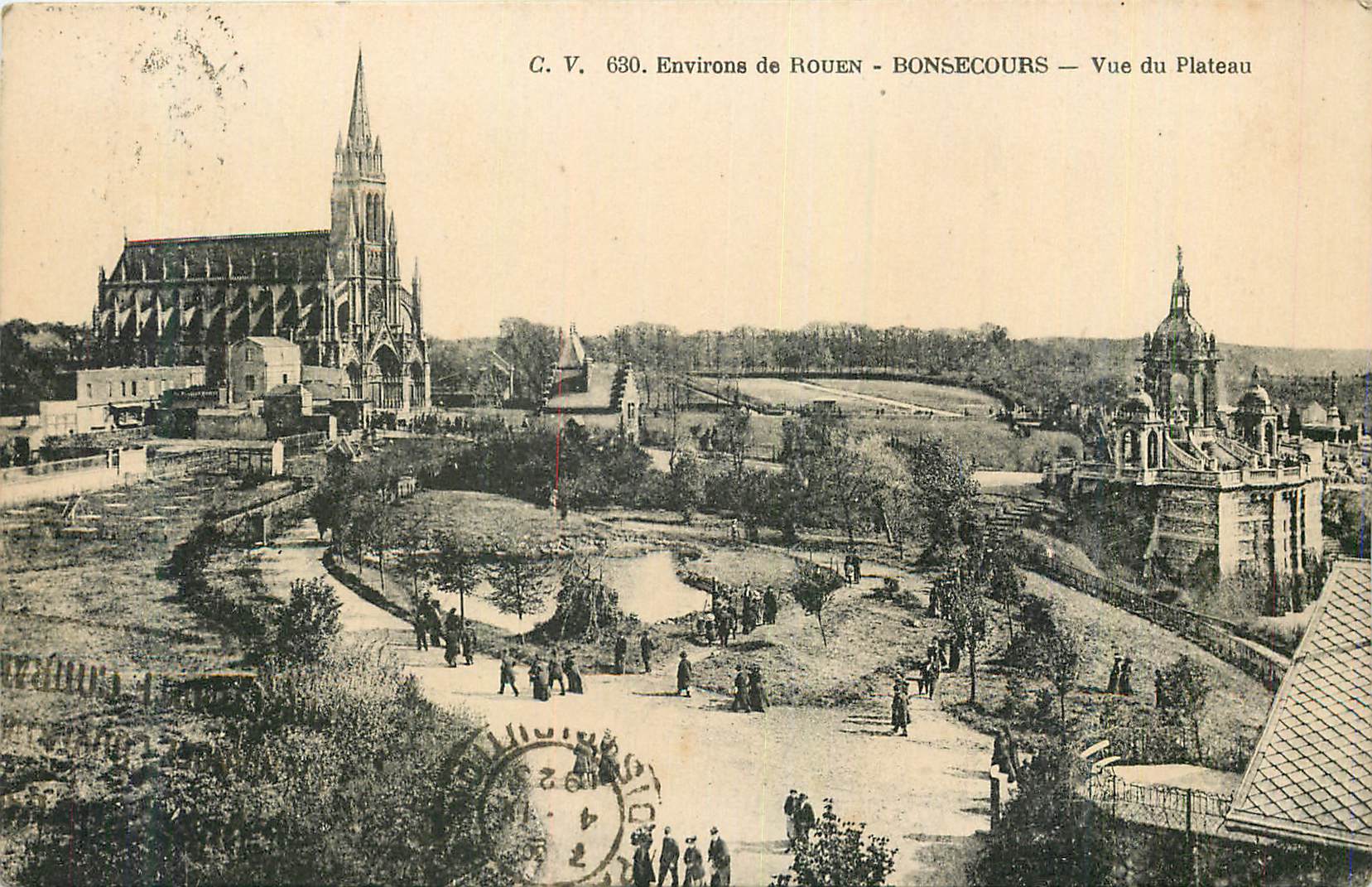 CPA Environs de rouen bonsecours vue du plateau