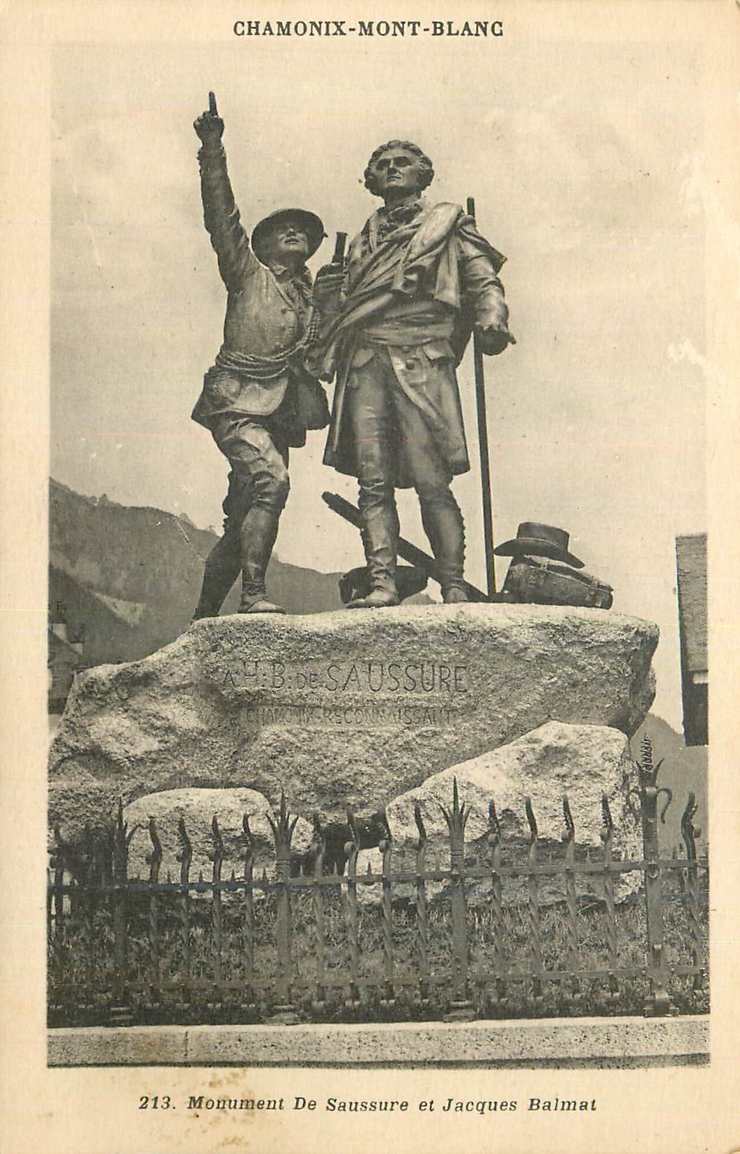 CPA Chamonix mont blanc 213 monument de saussure et jacques balmat Alpinisme