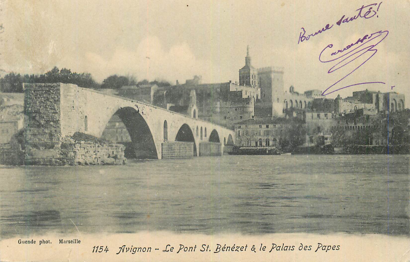 CPA Avignon le pont st benezet et le palais des papes