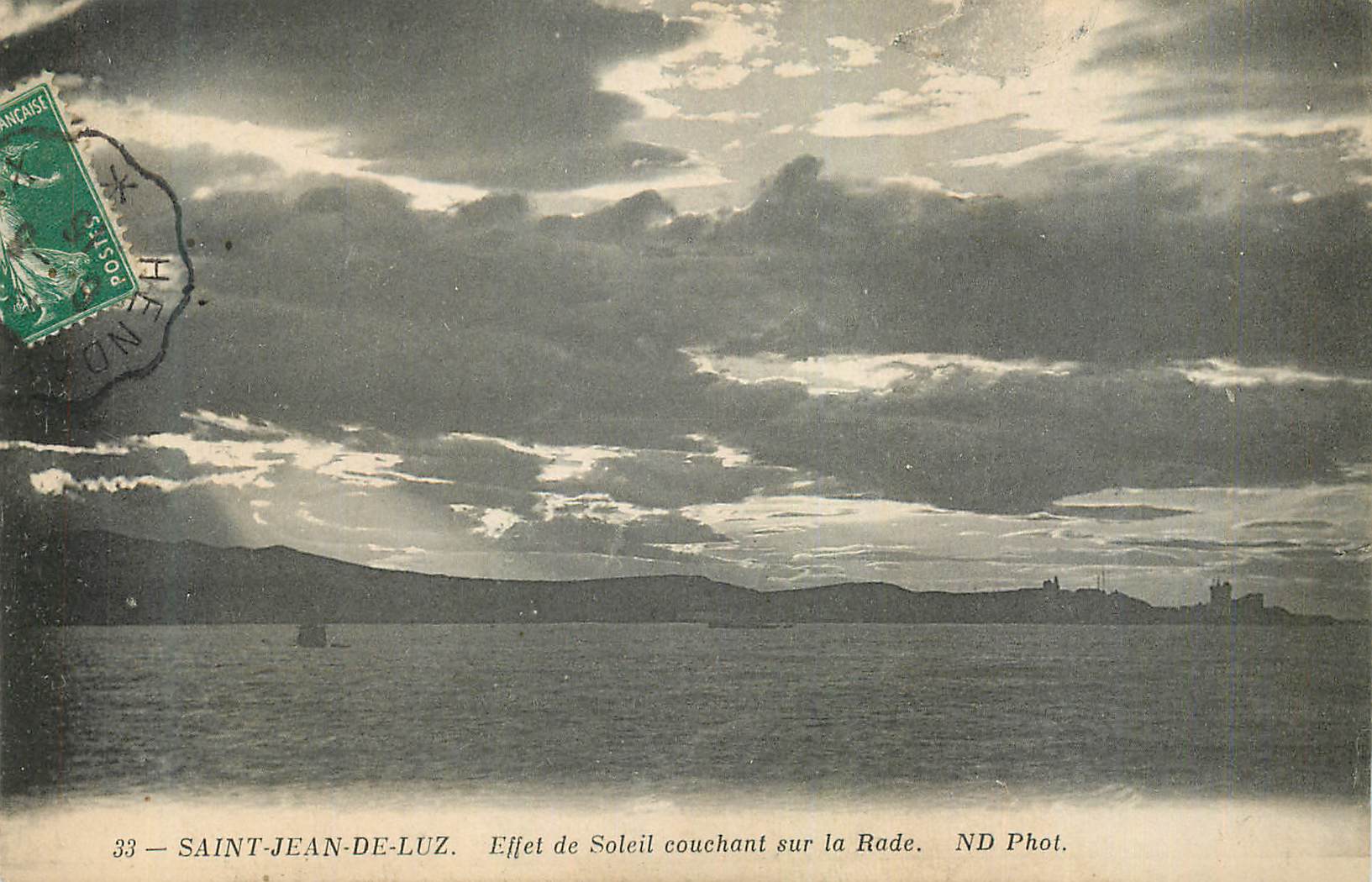 Saint-Jean-de-Luz — Effet de Soleil couchant sur la Rade — ND Phot.