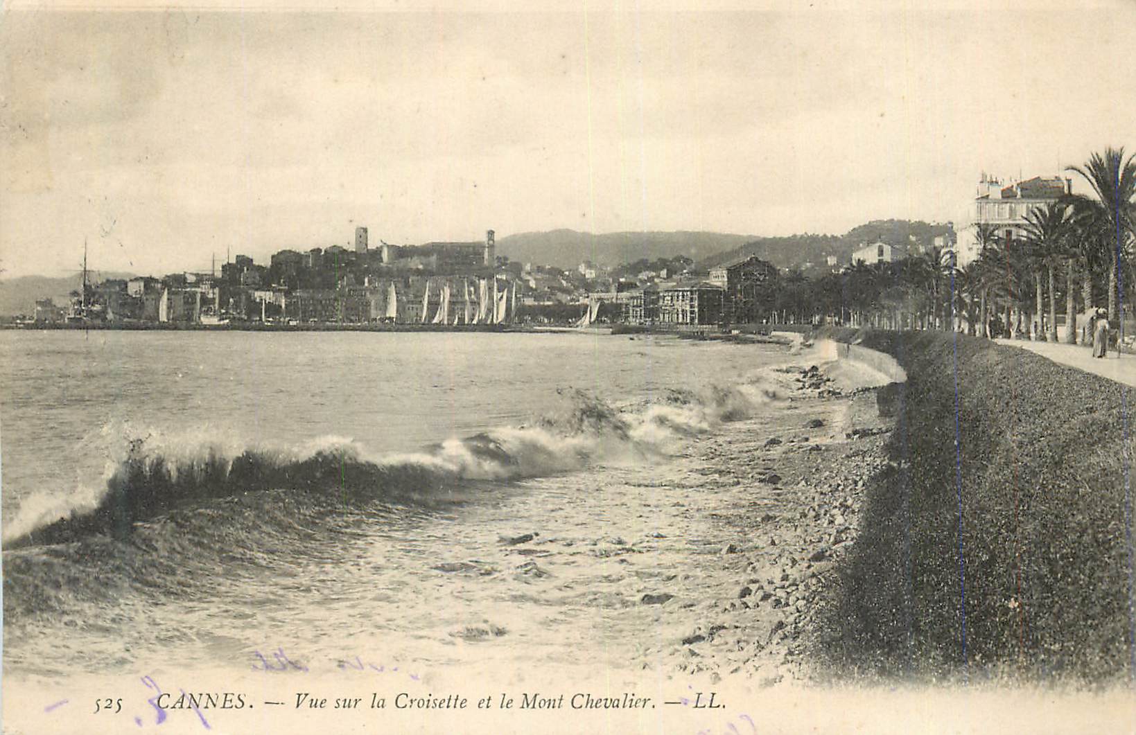 CPA Cannes vue sur la croisette et le mont chevalier