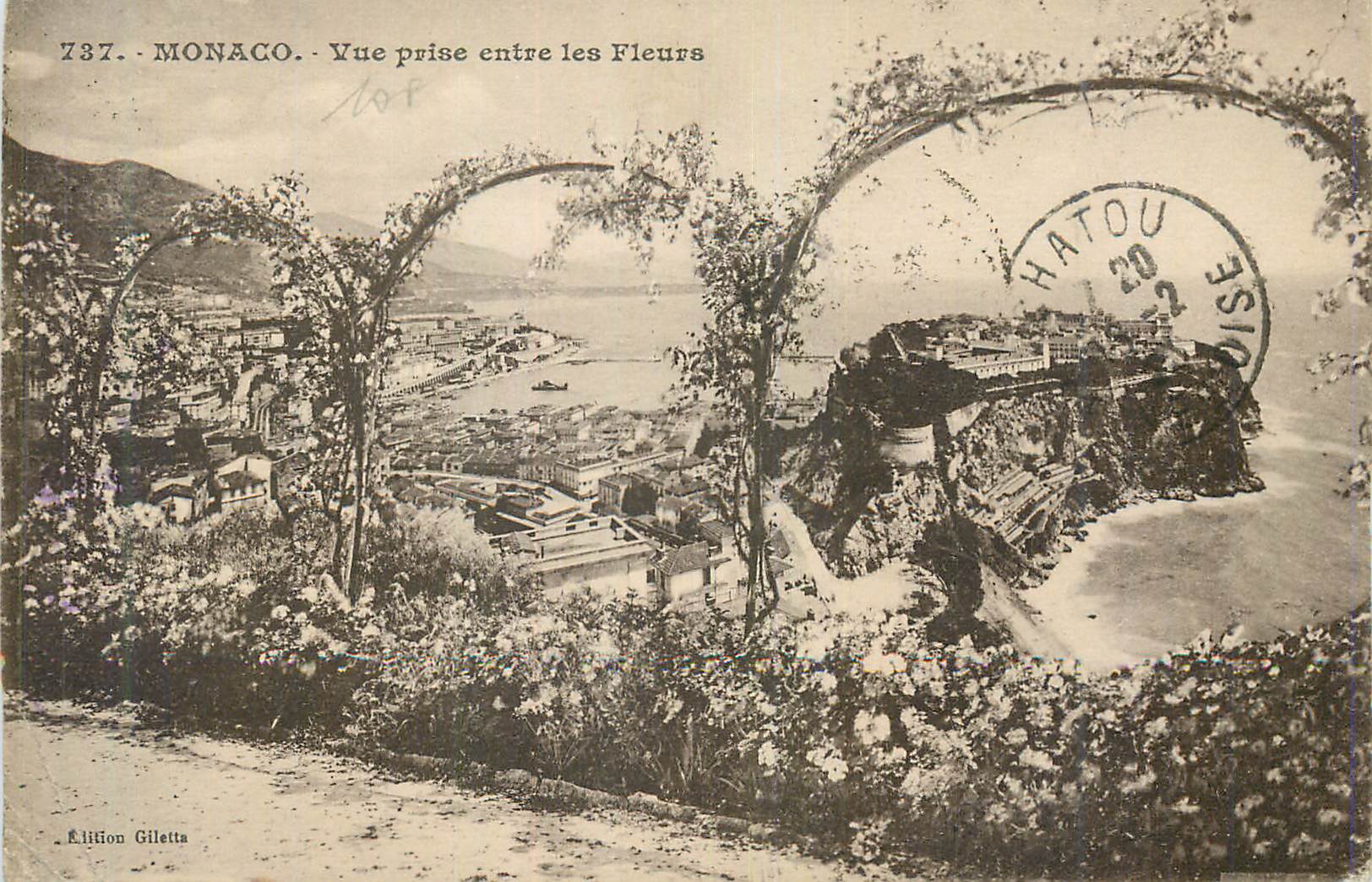 CPA Monaco vue prise entre les fleurs