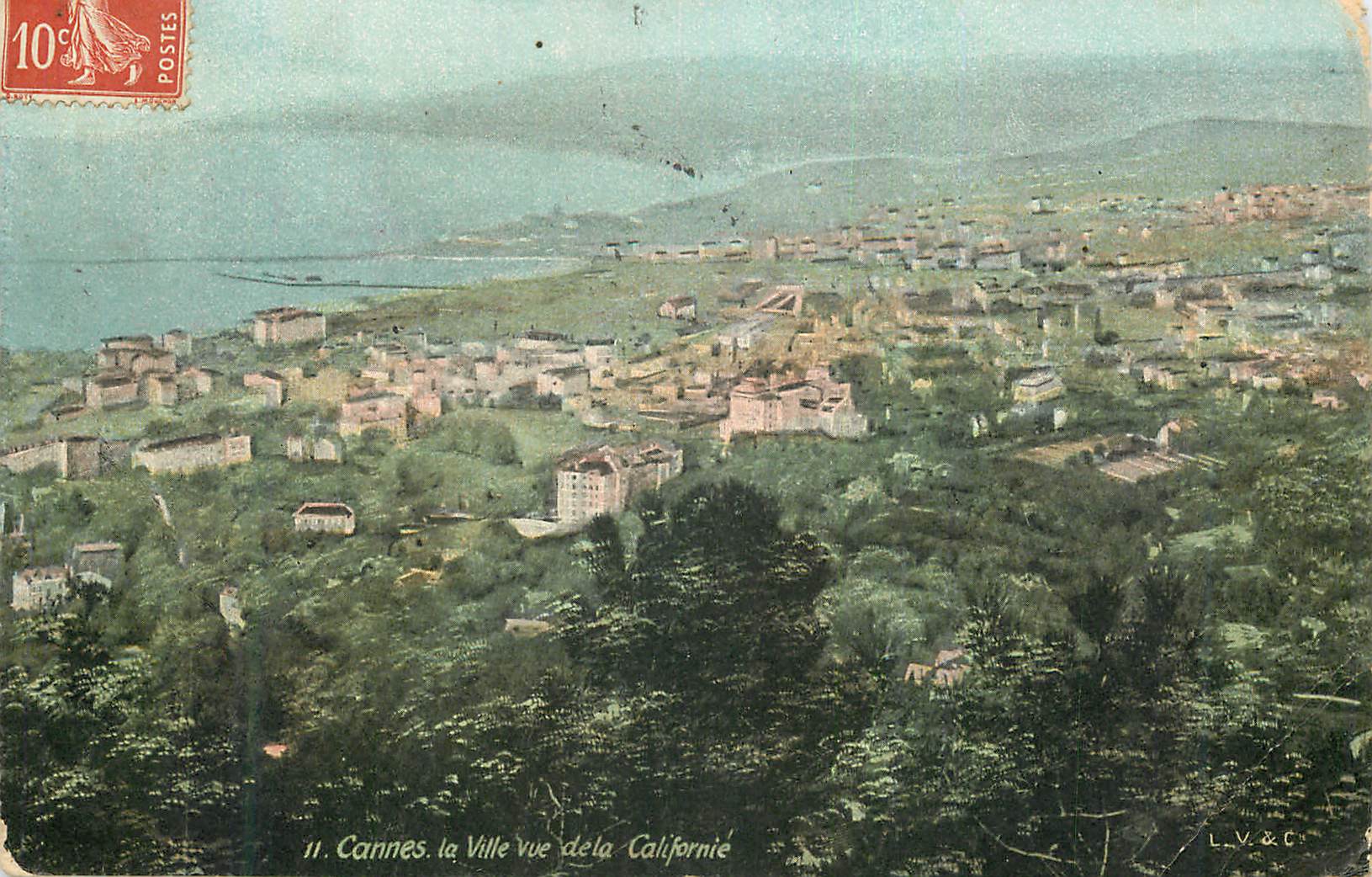 CPA Cannes la ville vue de la californie