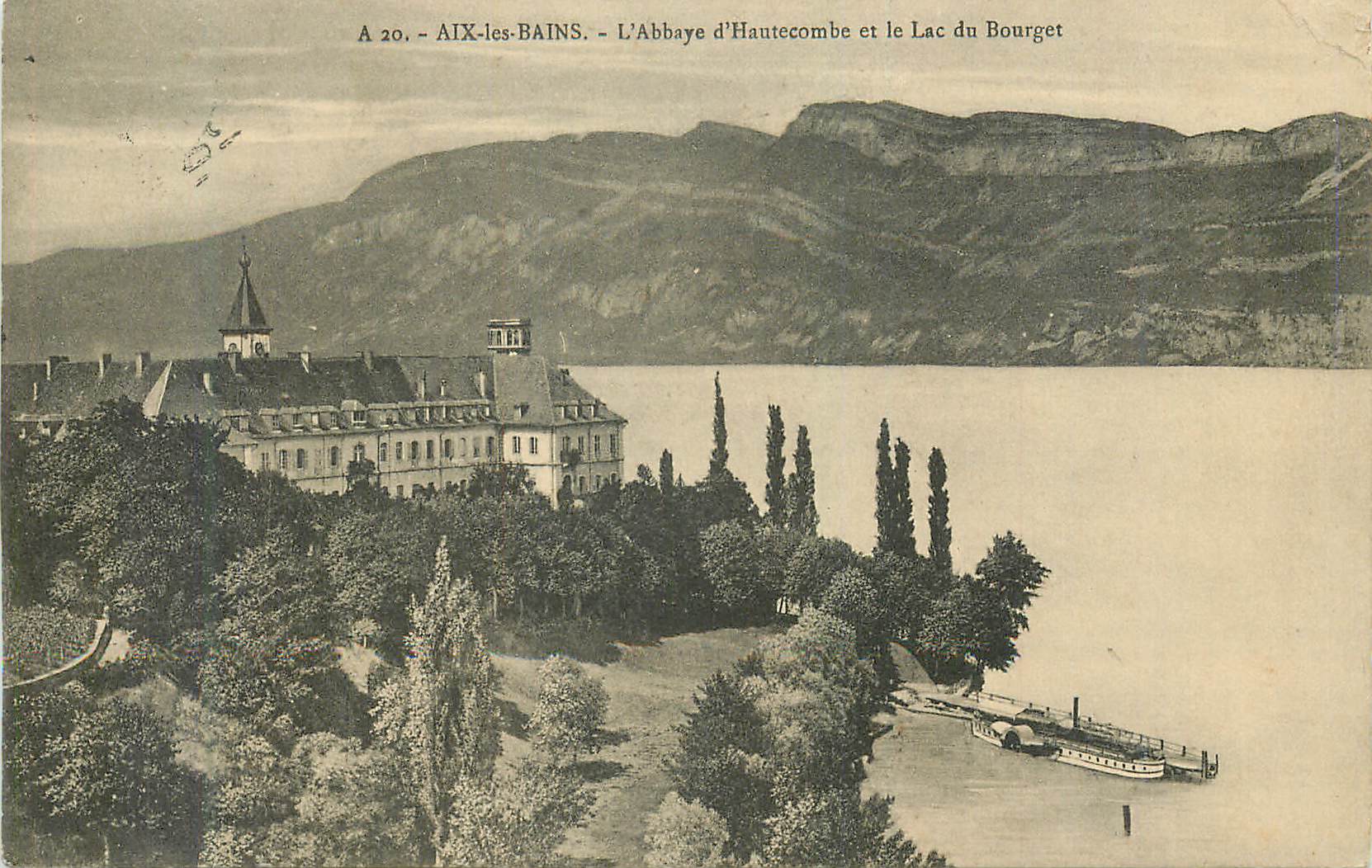 CPA Aix les bains l abbaye d hautecombe et le lac du bourget