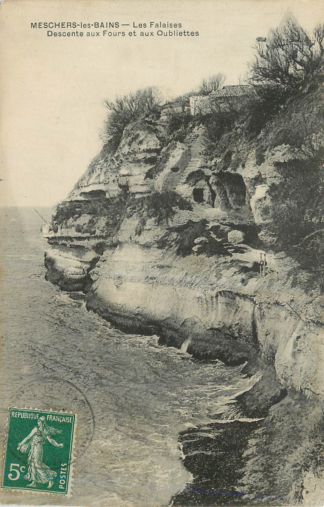 CPA Meschers les bains les falaises descente aux fours et aux oubliettes