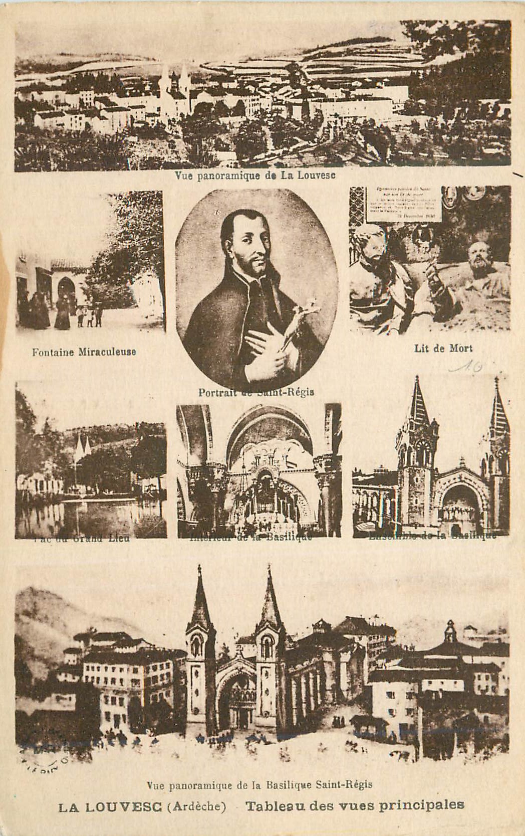 La Louvesc (Ardèche) — Tableau des vues principales — Éditeur : T. FIDICO