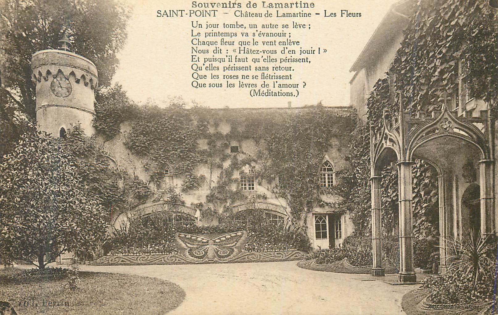 Château de Lamartine — Les Fleurs — Souvenirs de Lamartine — Éditeur Perrin, n° 101