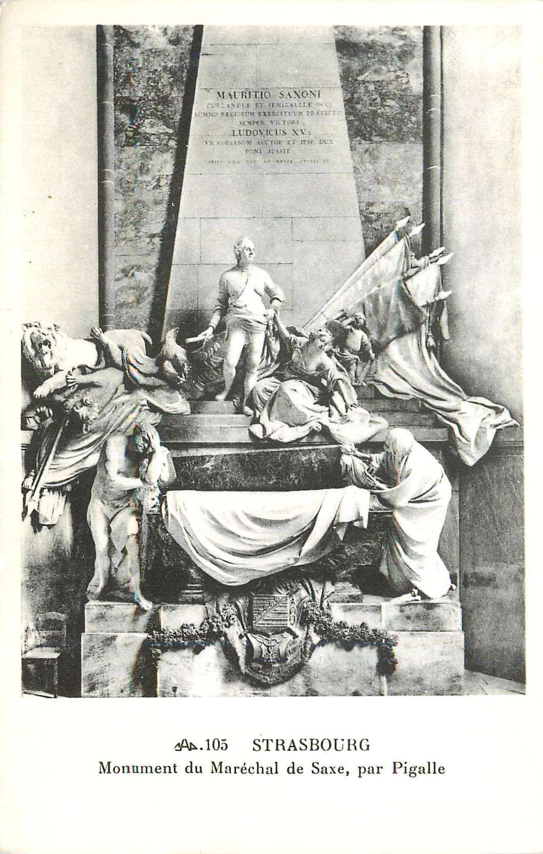 CPM Strasbourg monument du marechal de saxe par pigalle