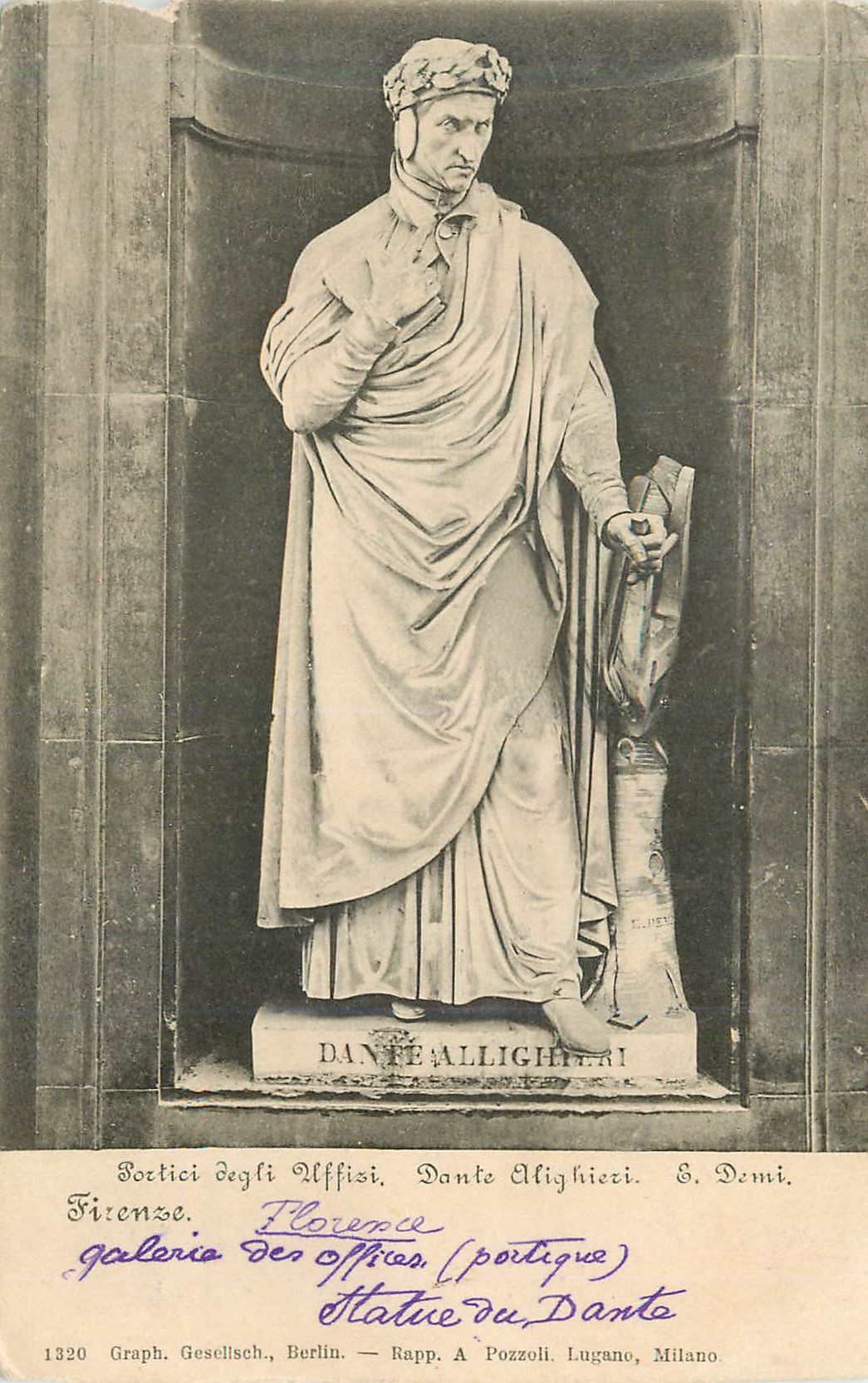 CPA Firenze Portici degli Uffisi Dante Alighieri