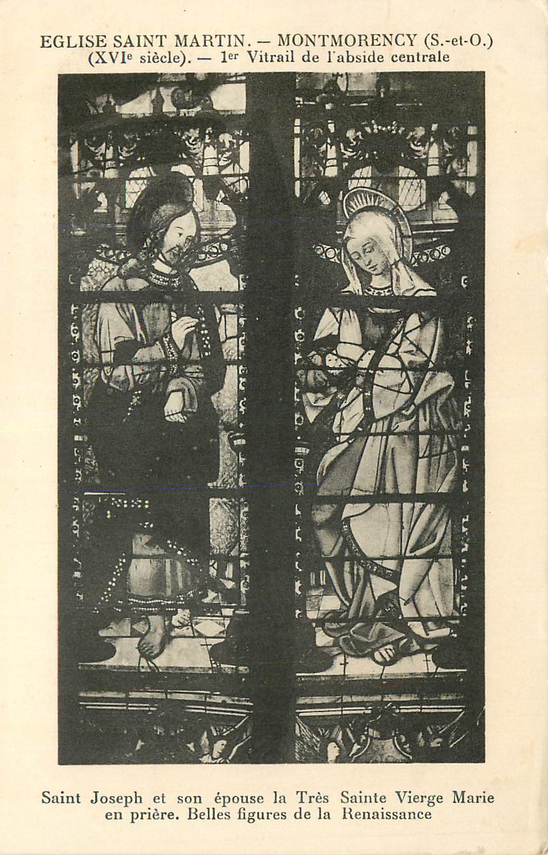 Église Saint Martin — Montmorency (S.-et-O.) — 1er vitrail de l'abside centrale (XVIe siècle)