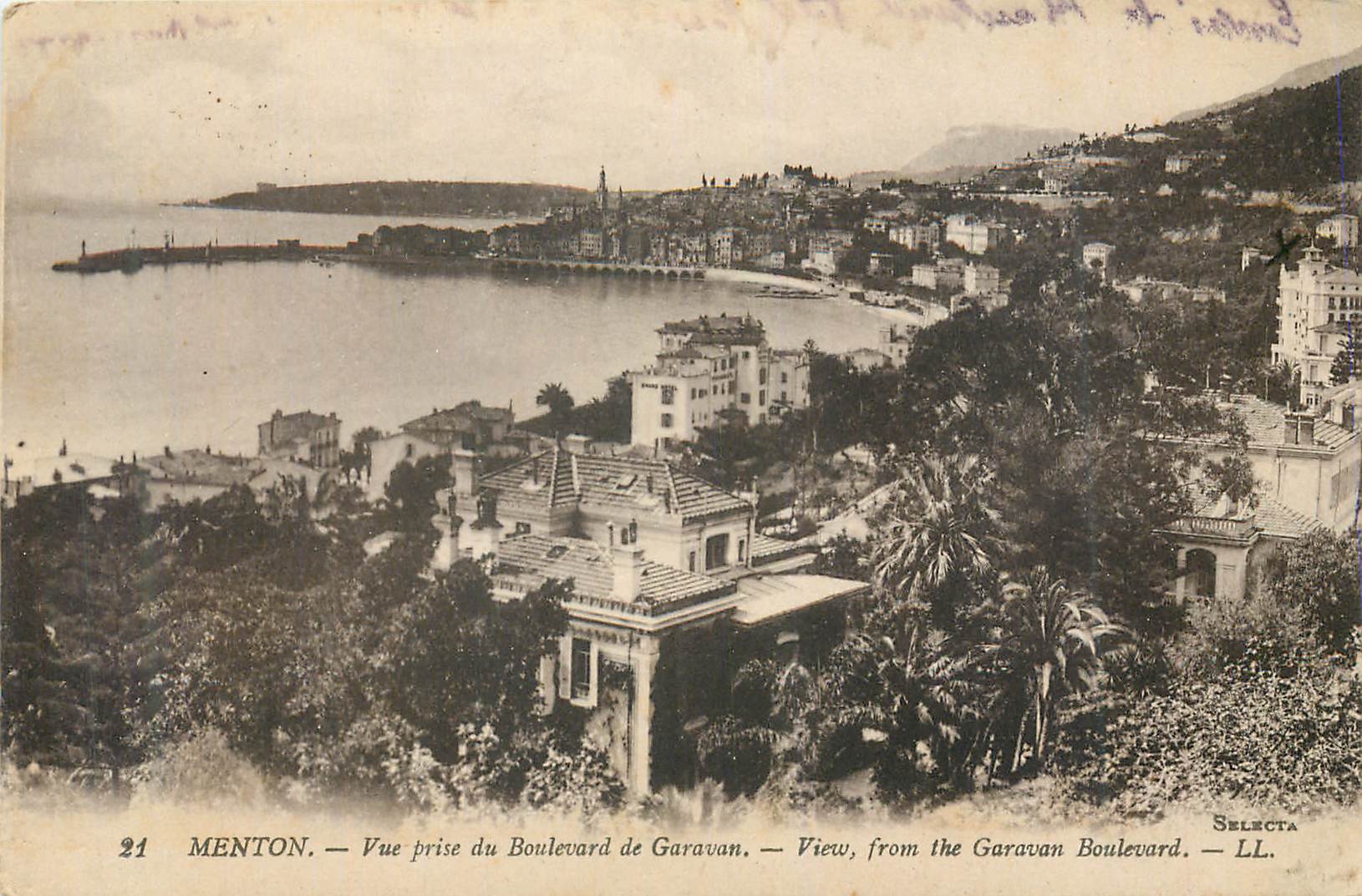 CPA Menton vue prise du boulevard de garavan