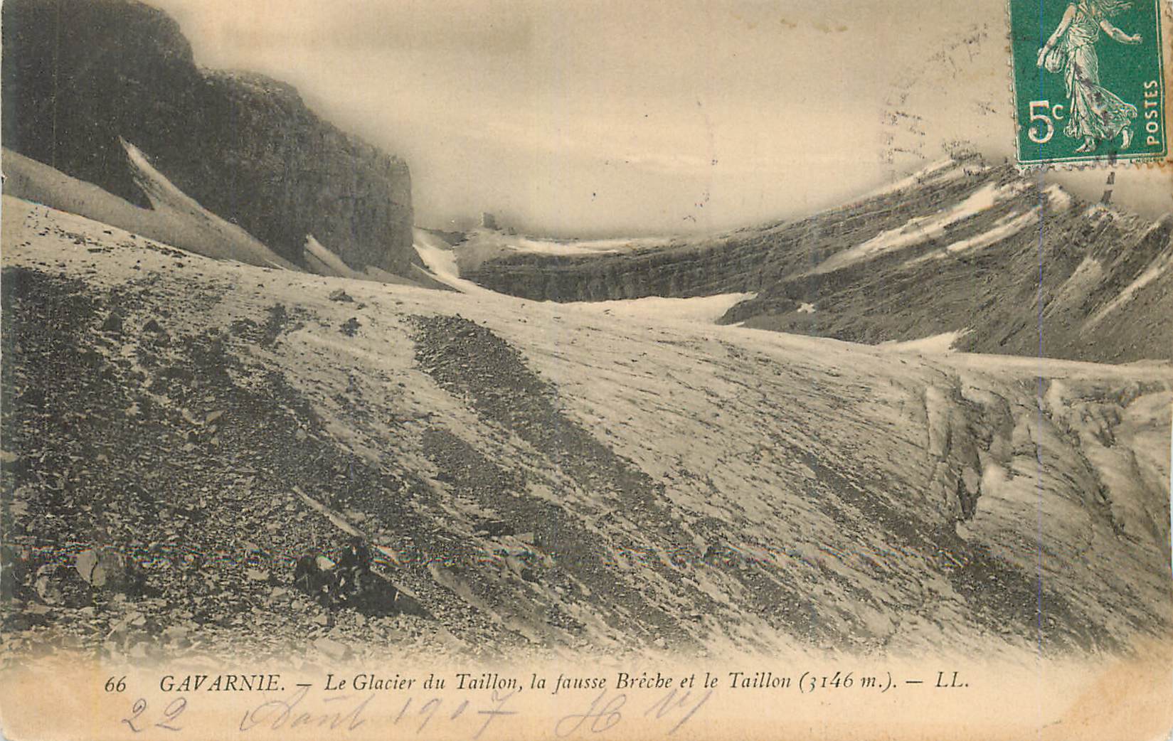 CPA Gavarnie le glacier du taillon la fausse breche et le taillon (3146m)