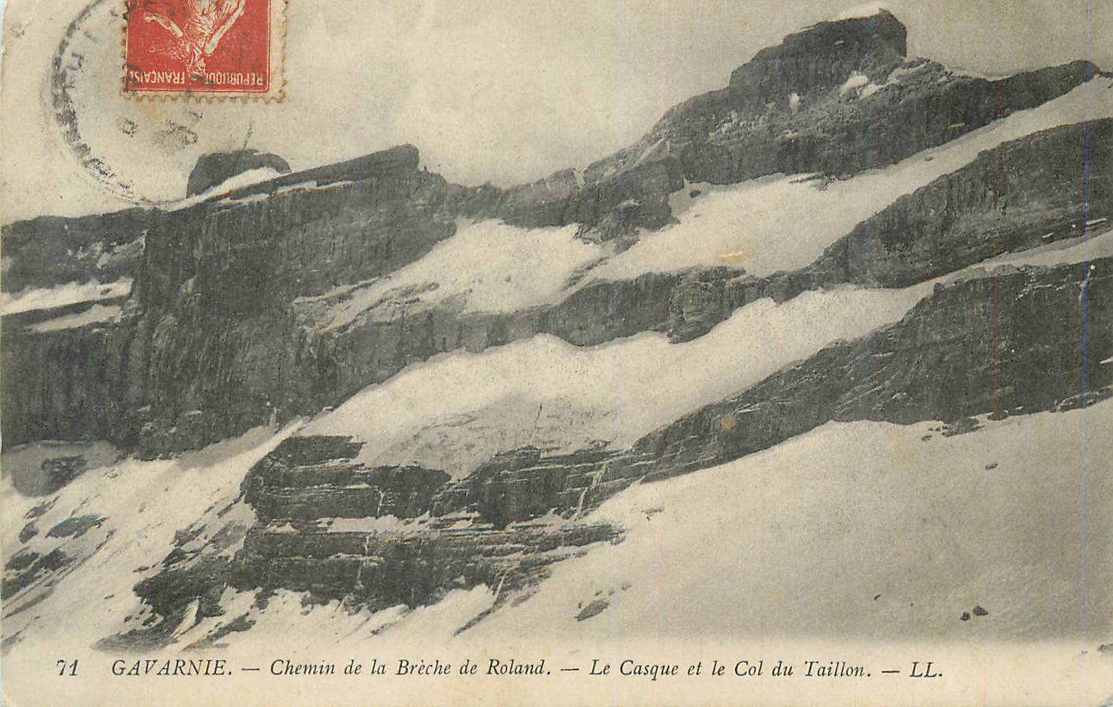 CPA Gavarnie chemin de la breche de roland le casque et le col du taillon