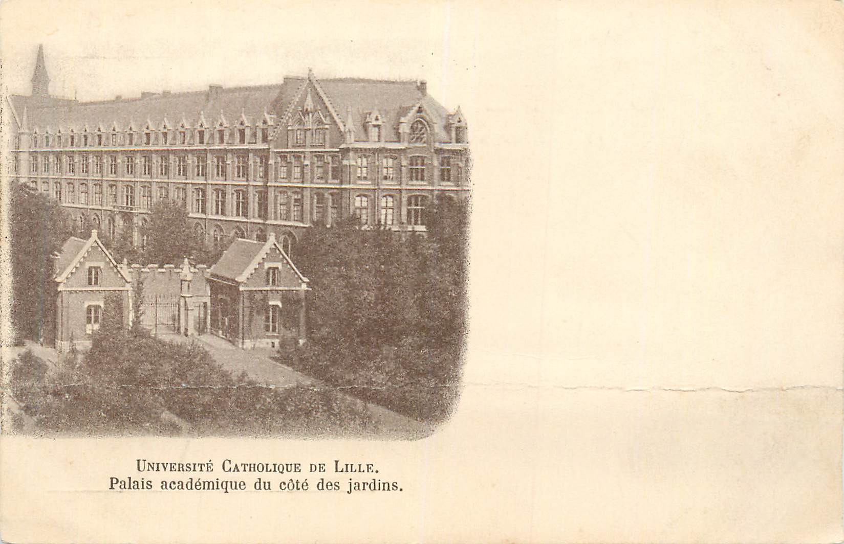 CPA Universite catholique de lille palais academique du cote des jardins