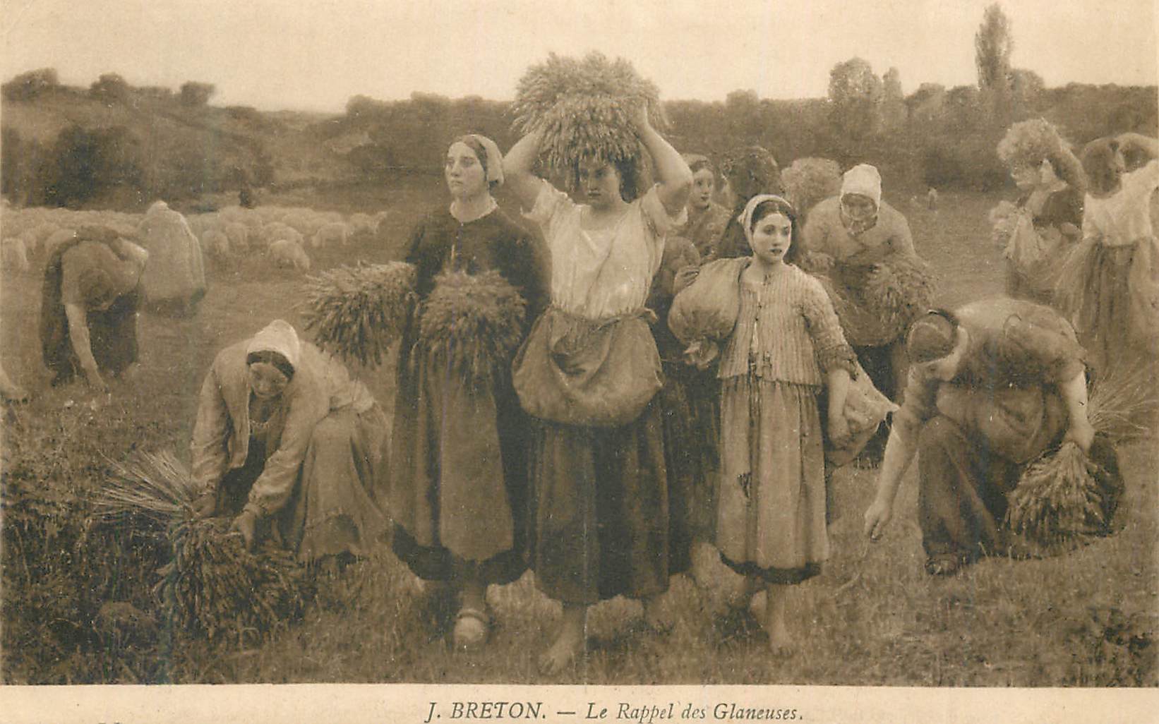 CPA Breton le rappel des glaneuses