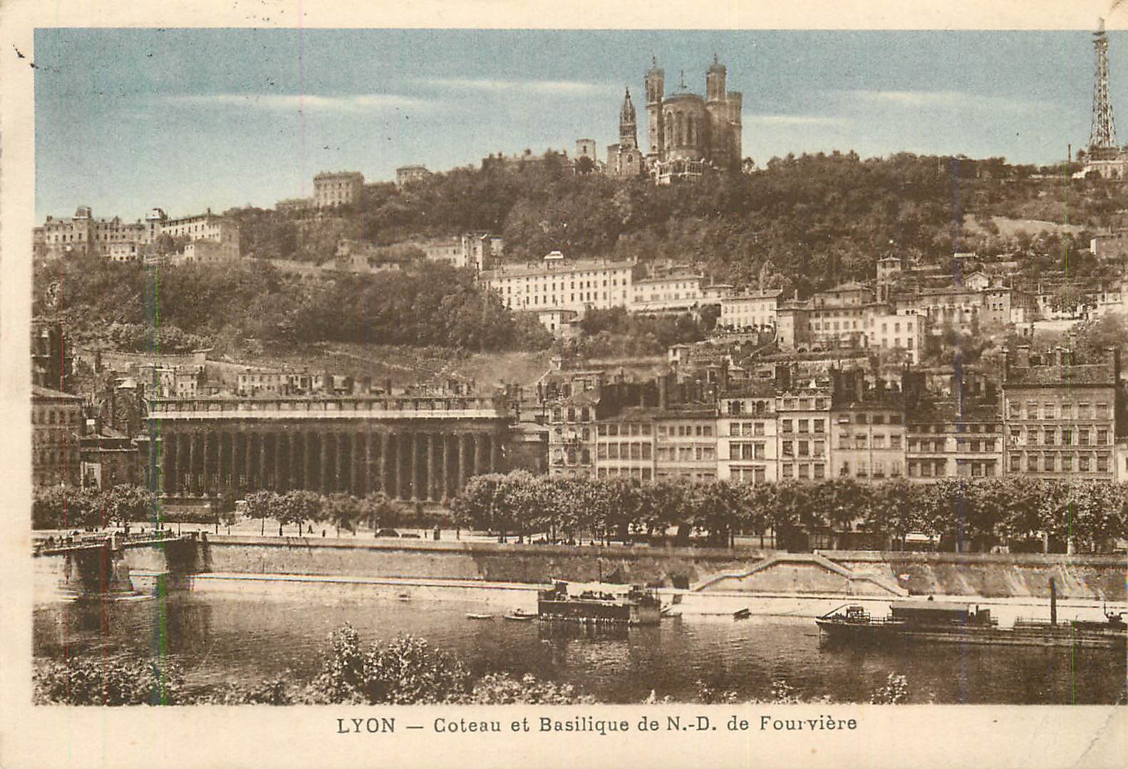 CPA Lyon coteau et basilique de n d de fourviere