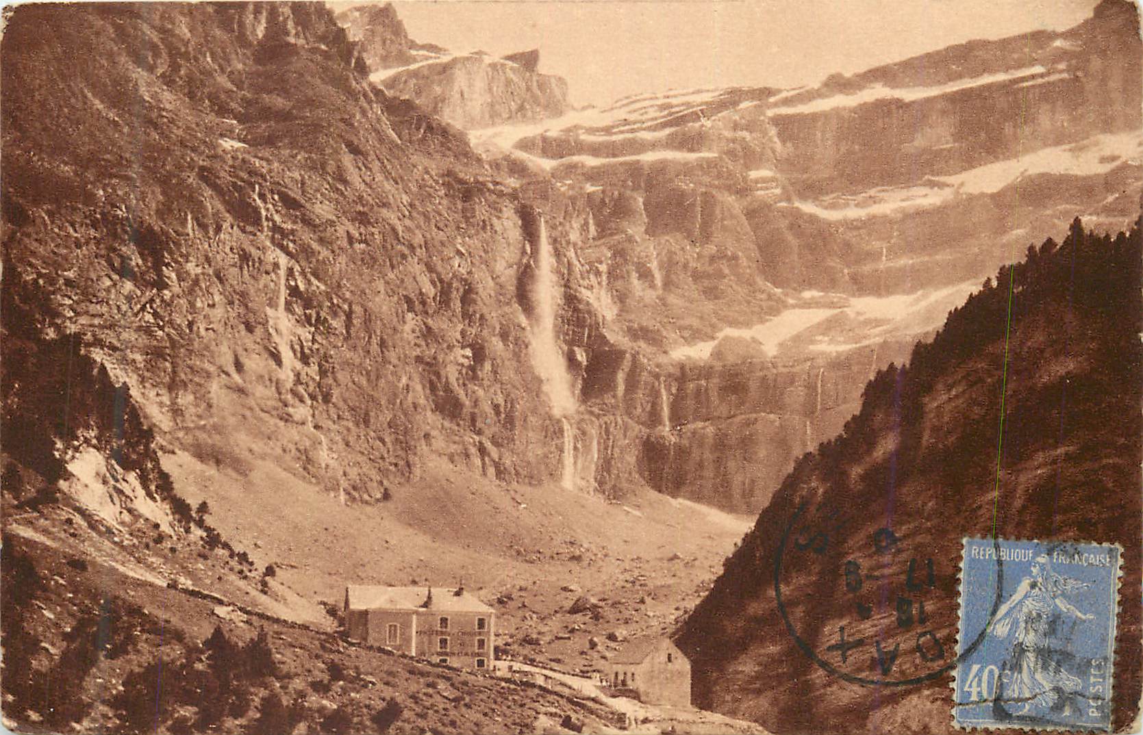 Chute d'eau dans les Pyrénées — vue de Béilh — éditeur non identifié
