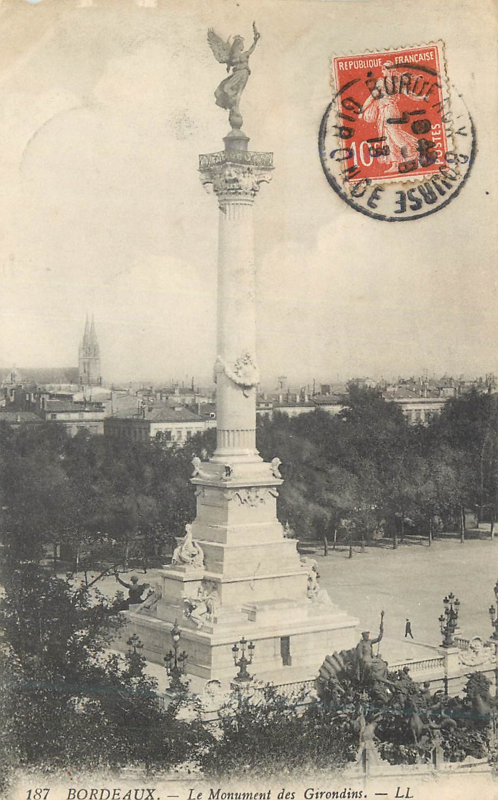 CPA Bordeaux le monument des girondins