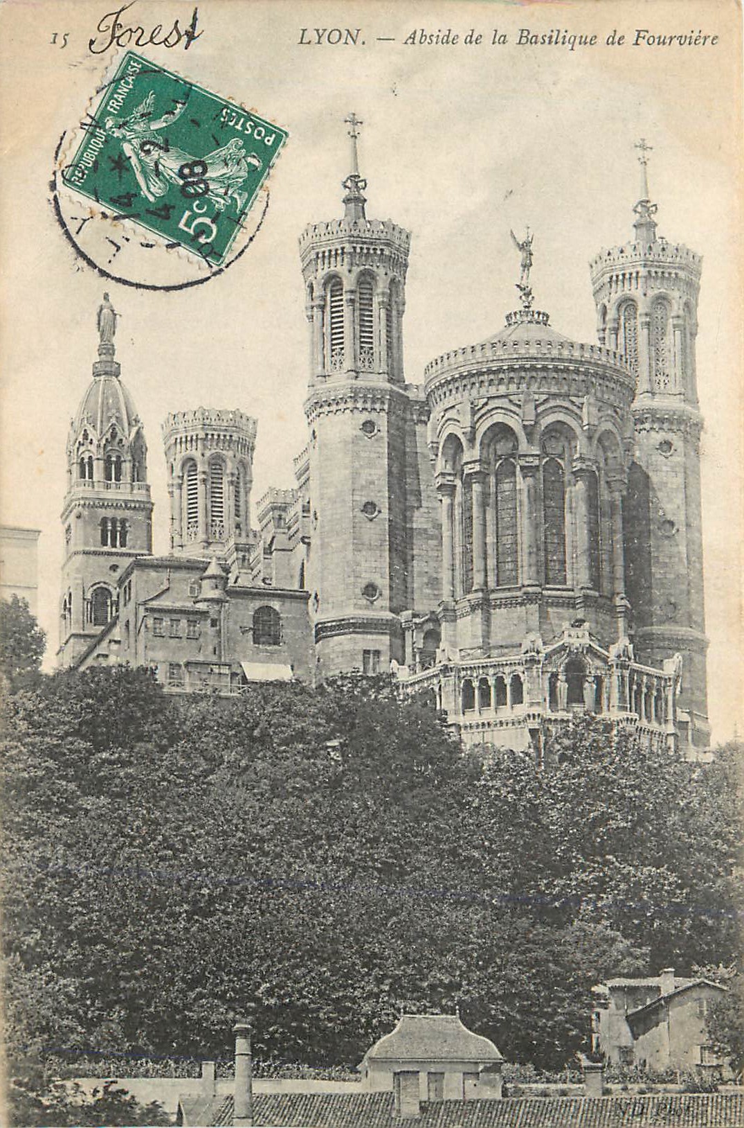 CPA Lyon abside de la basilique de fourviere