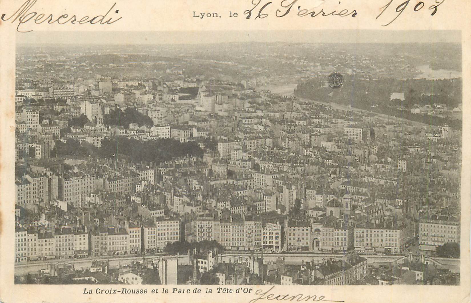 CPA Lyon la croix rousse et le parc de la tete d or