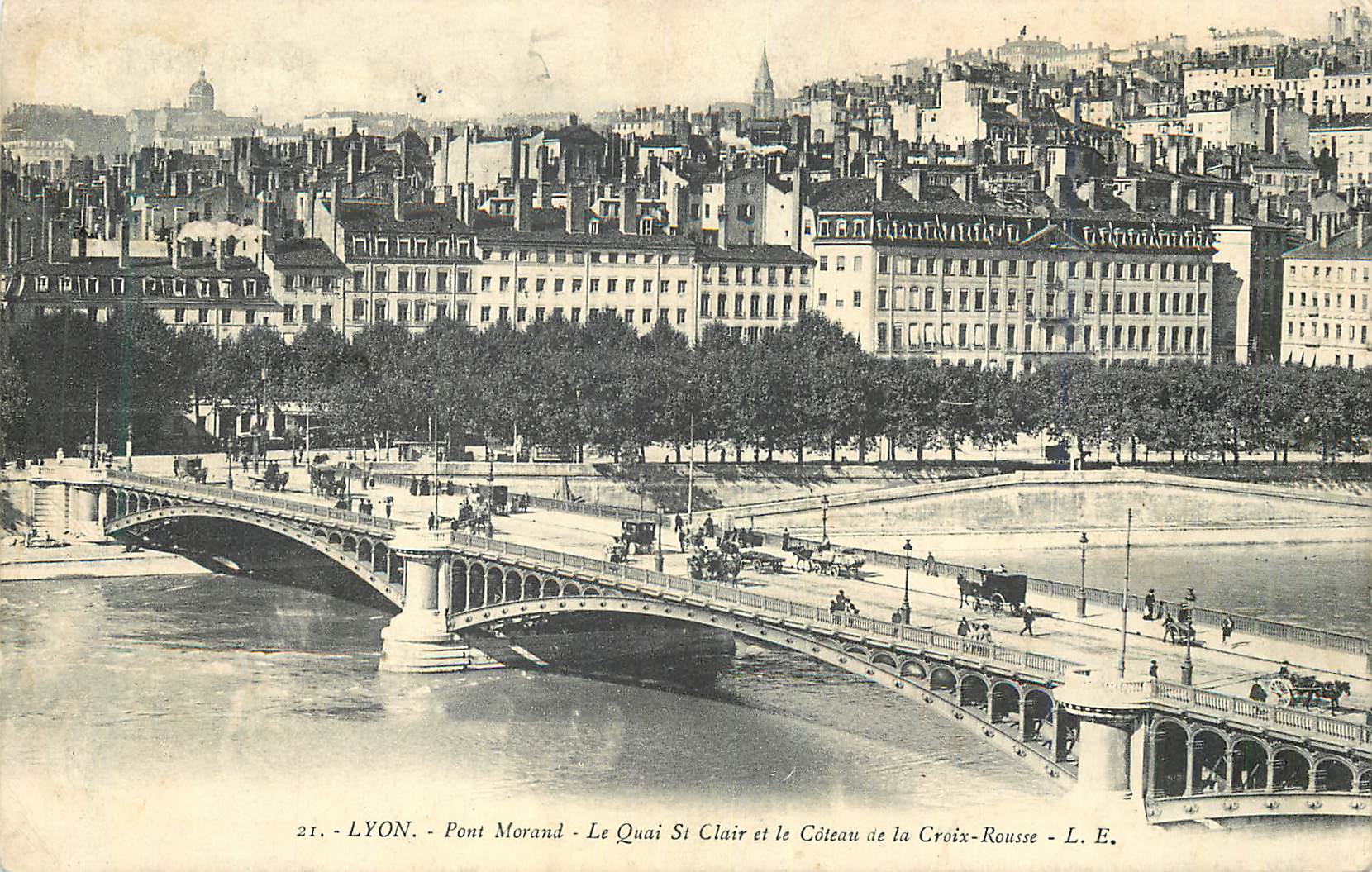 CPA Lyon pont morand le quai st clair et le coteau de la croix rousse