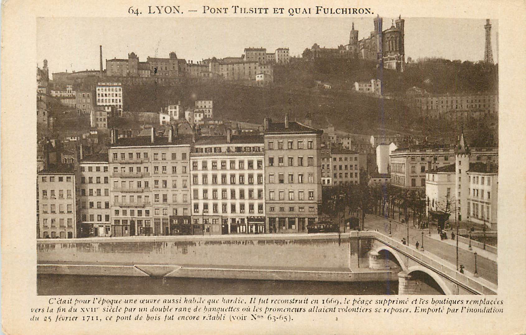 CPA Lyon pont tilsitt et quai fulchiron
