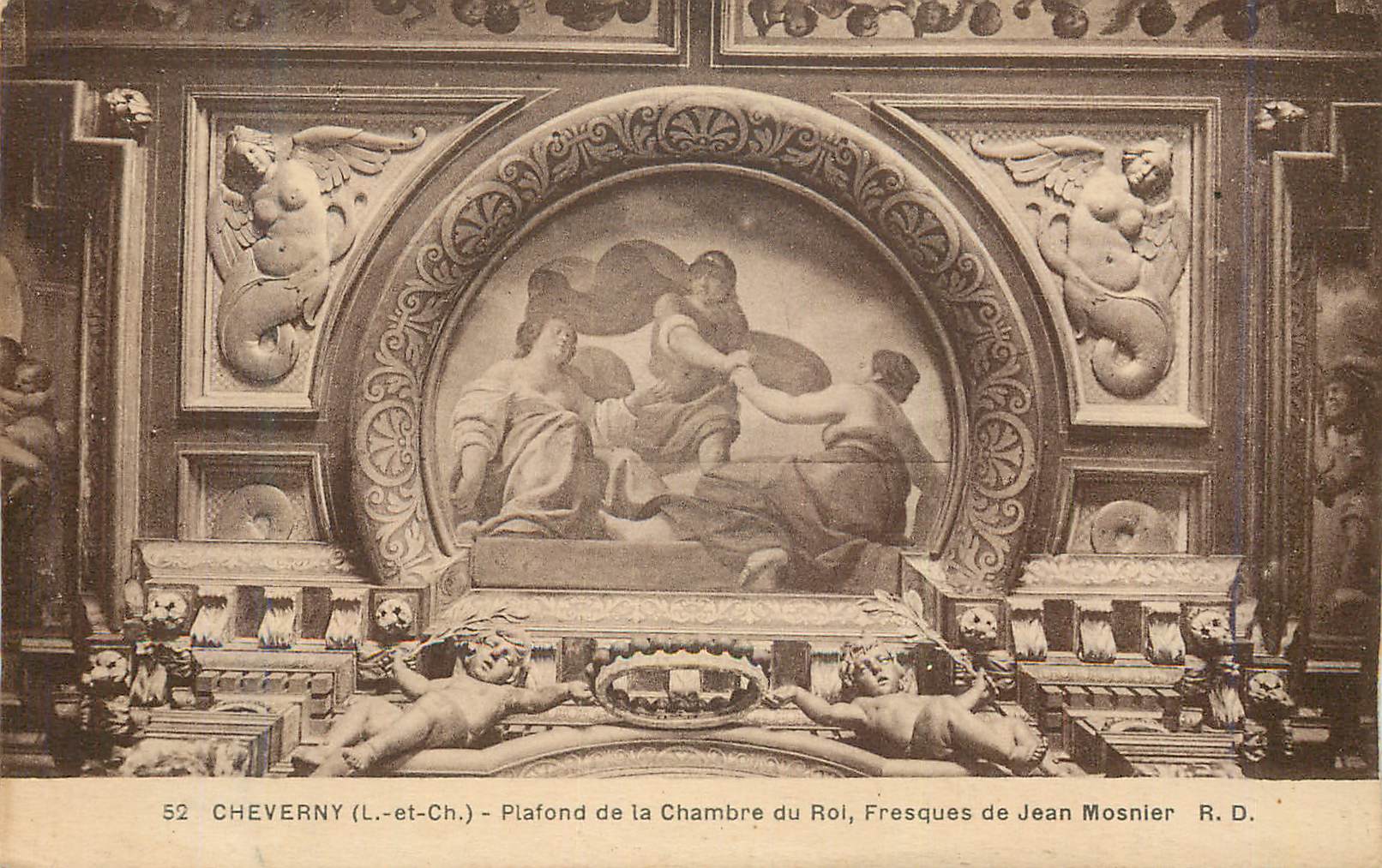 CPA Cheverny(l et ch) plafond de la chambre du roi fresques de jean mosnier