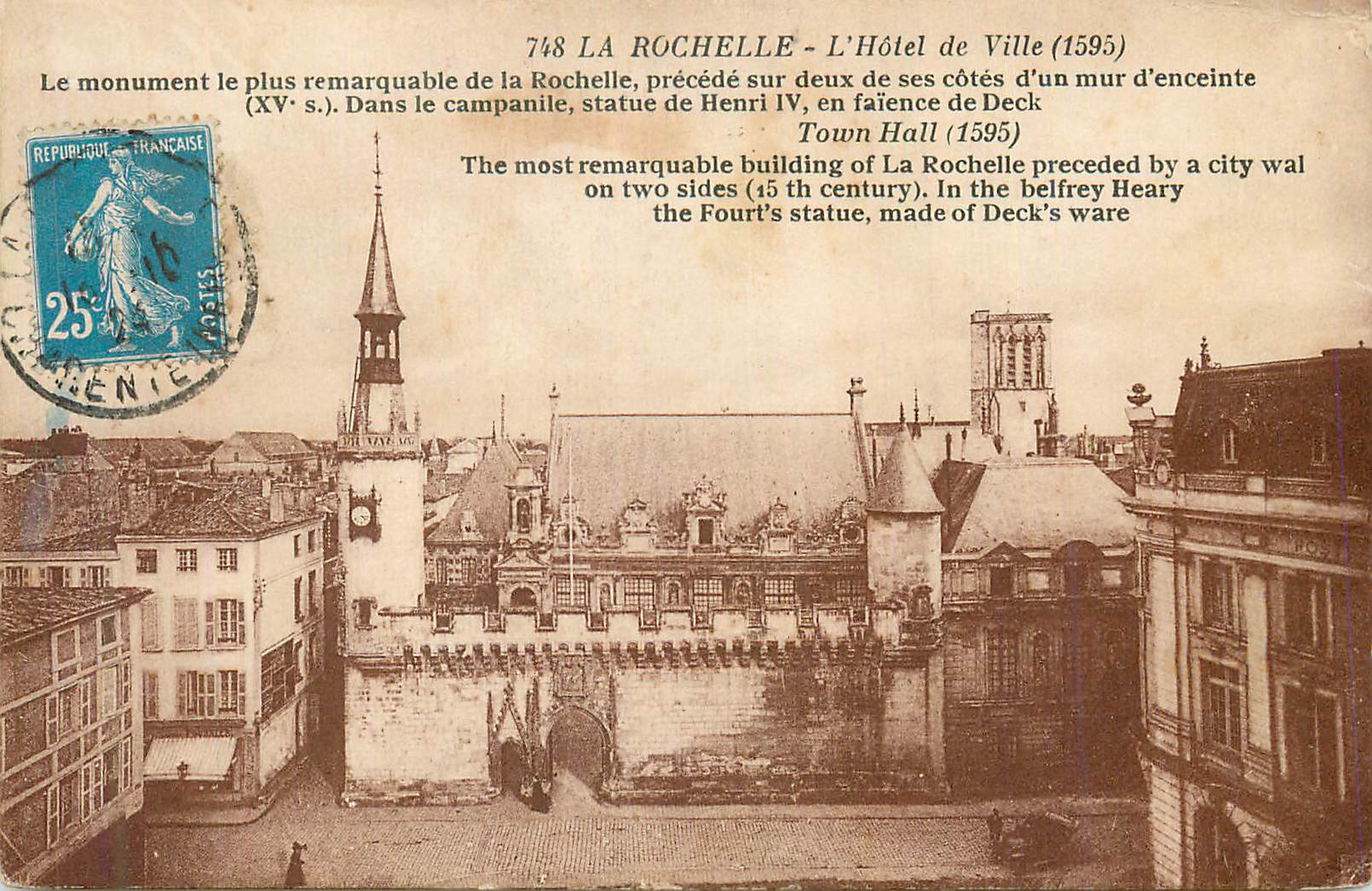 CPA La rochelle l hotel de ville(1595)