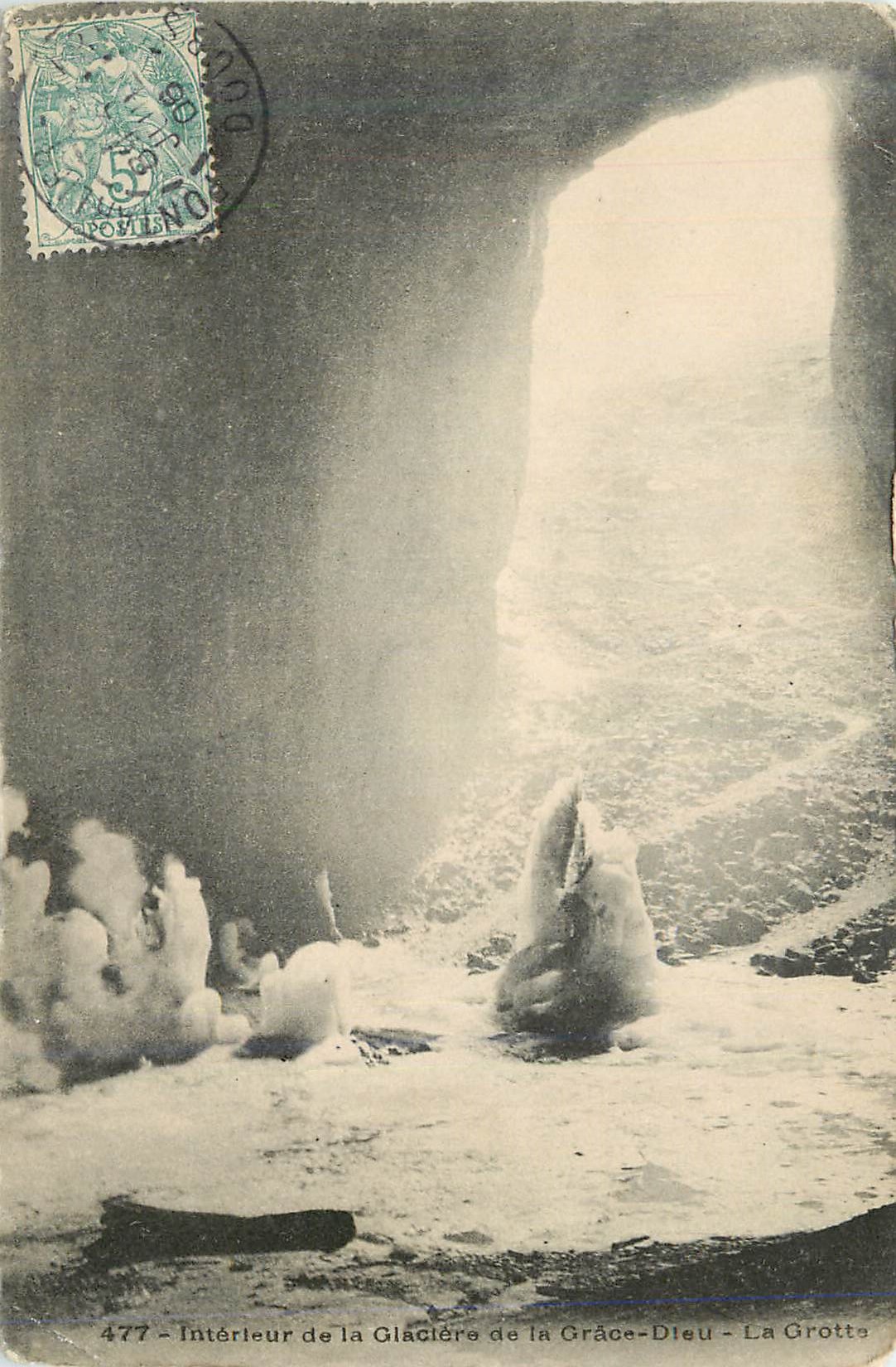 CPA Interieur de la glaciere de la grace dieu la grotte