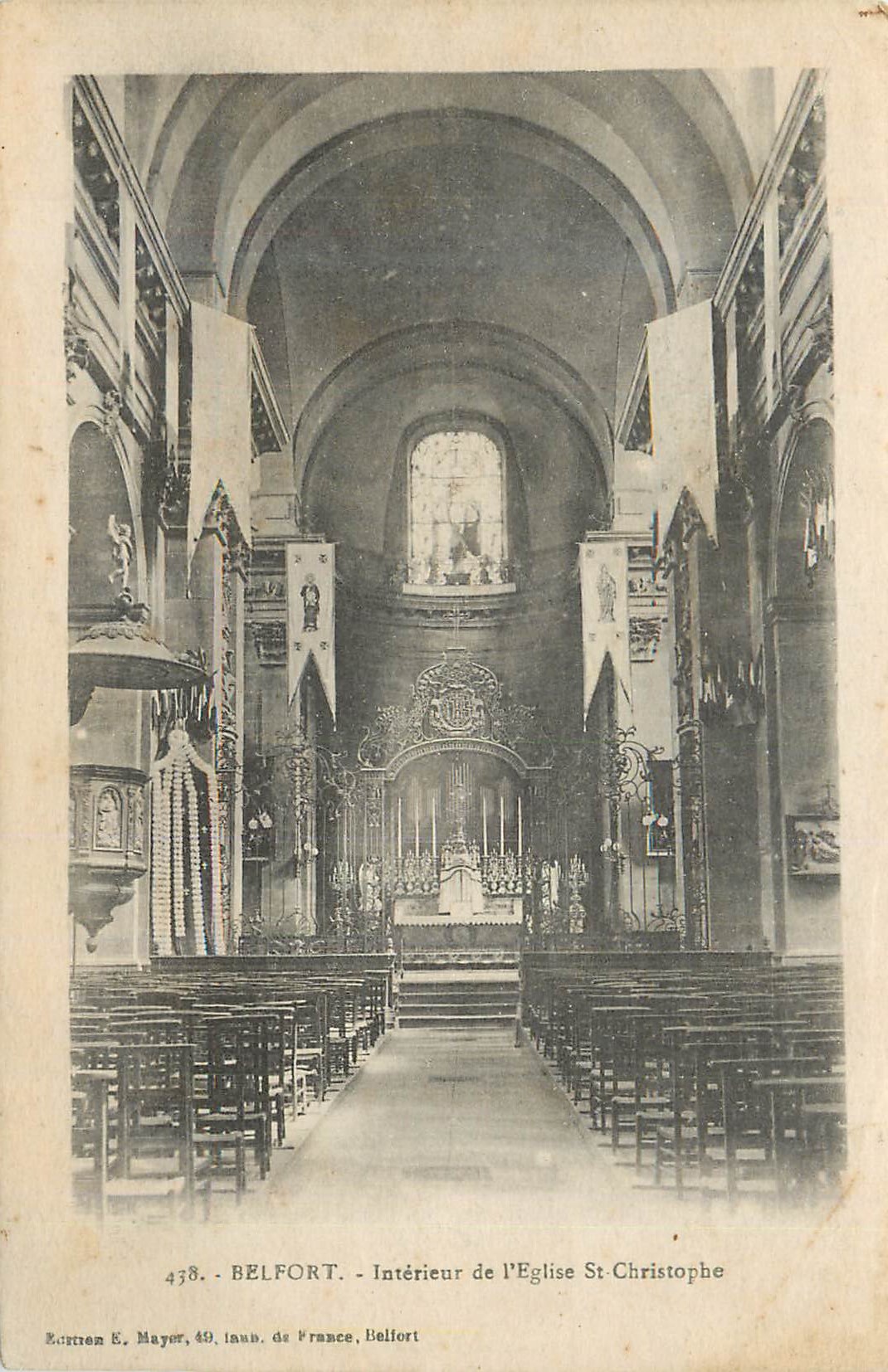 CPA Belfort interieur de l eglise st christophe