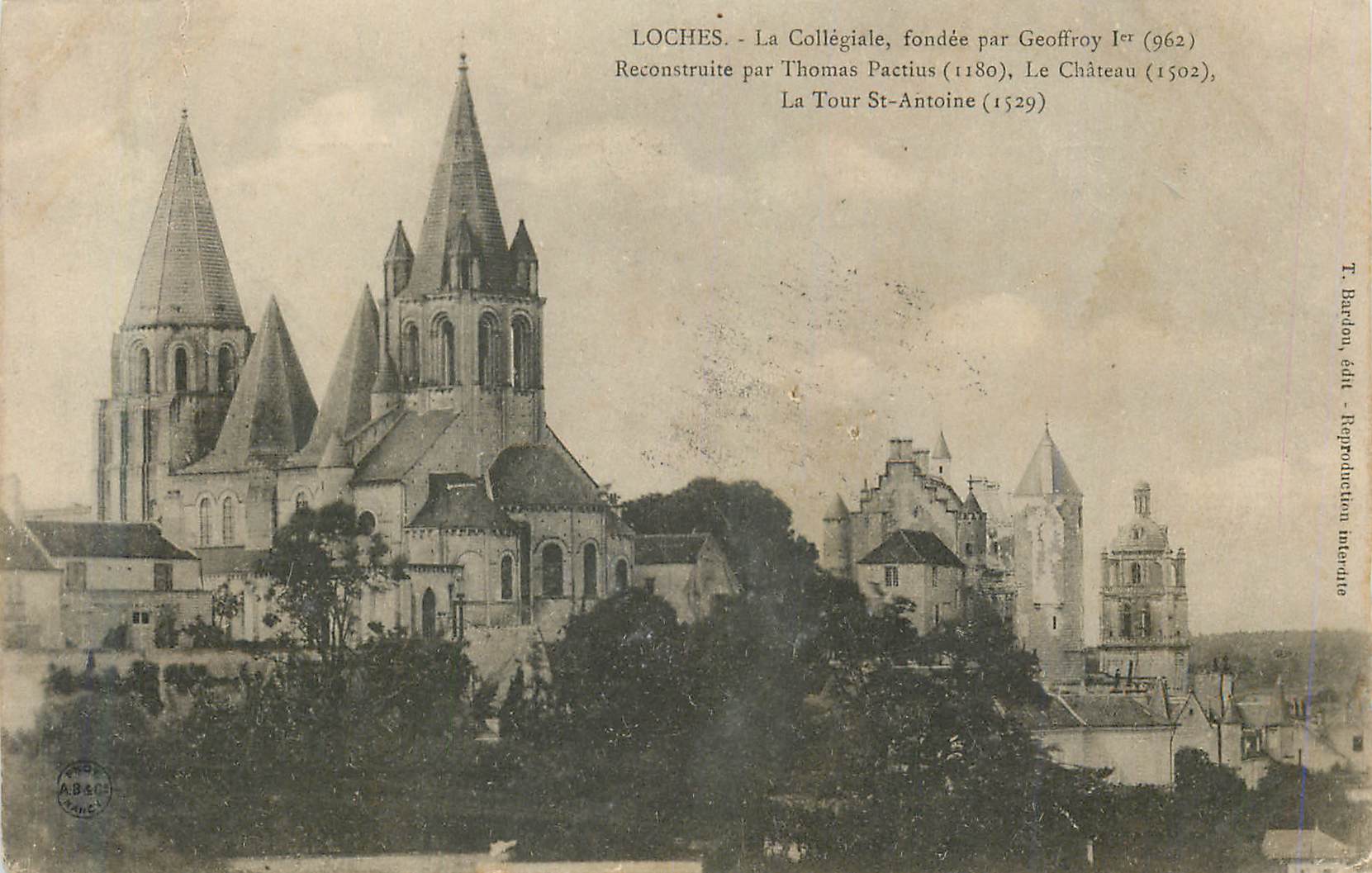 CPA Loches la collegiale fondee par geoffroy 1er (962)