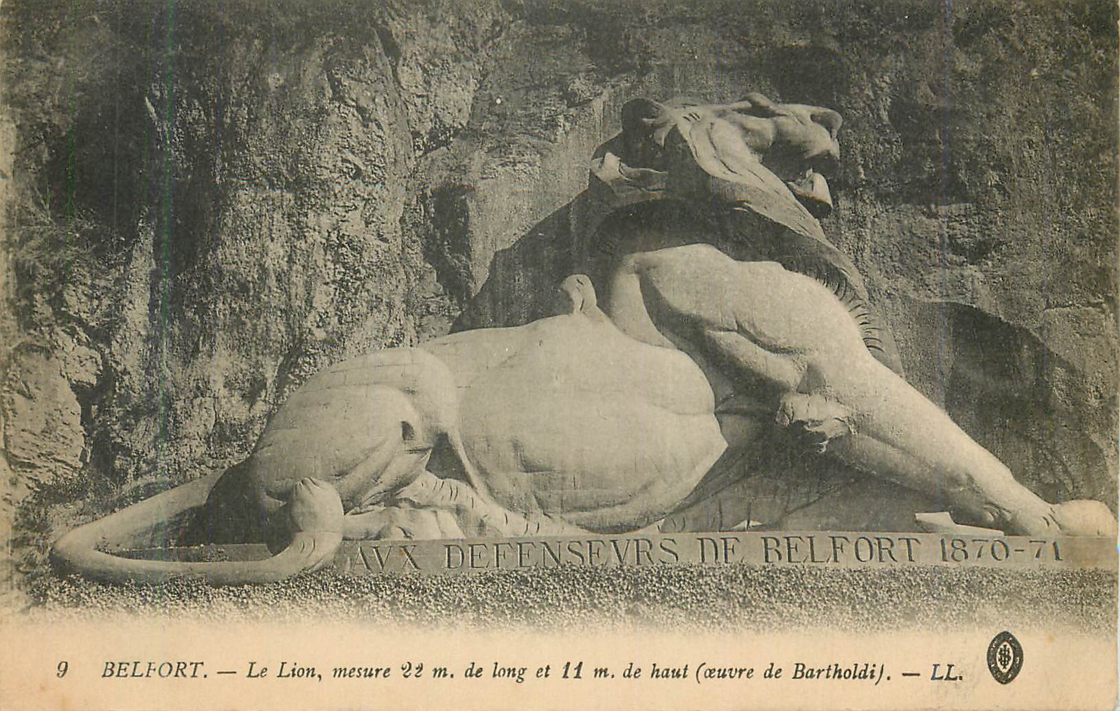 Belfort — Le Lion, œuvre de Bartholdi — LL. n°9