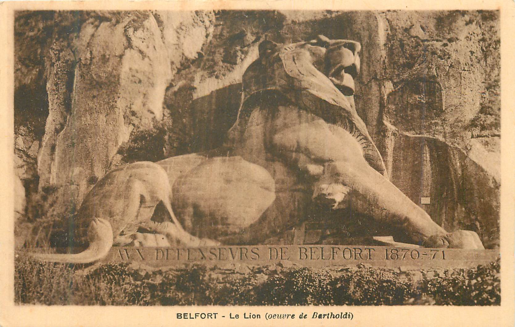 Belfort - Le Lion — œuvre de Bartholdi — 1870-71