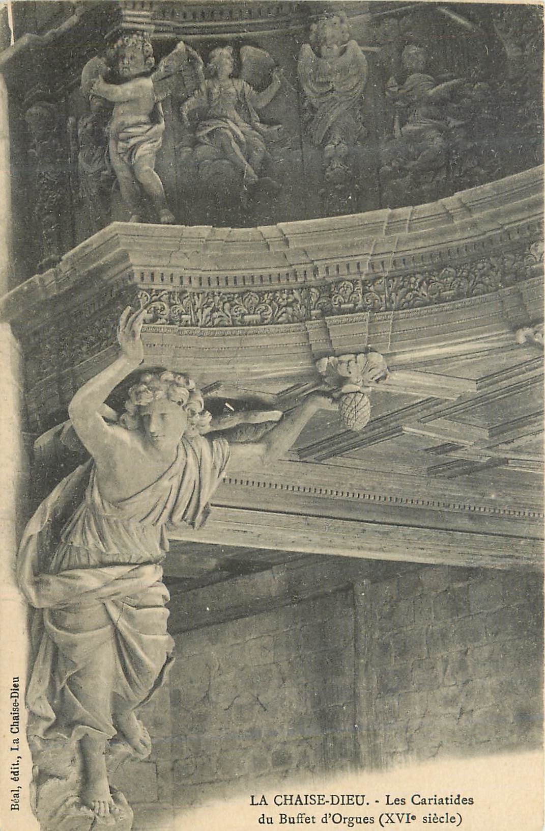 CPA La chaise dieu les cariatides du buffet d orgues (xvi siecle)