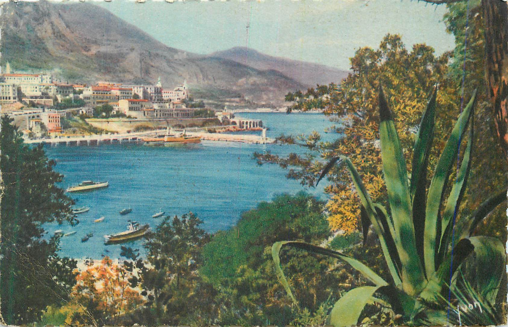 CPA La douce france cote d azur monte carlo (principaute de monaco) la ville vue des jardins de monaco