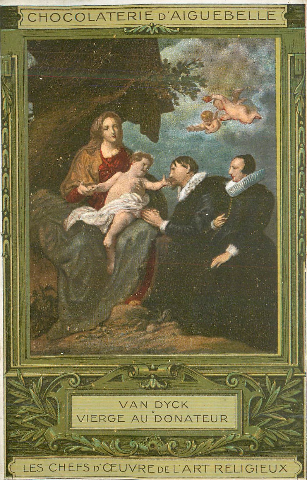 CPA Chocolaterie d aiguebelle Van Dyck Vierge au donateur Les chefs d'œuvre de l'art religieux