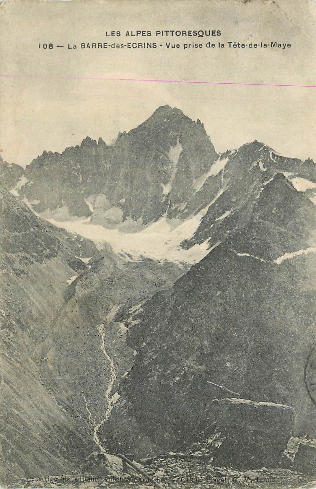 CPA Les alpes pittoresque 108 la barre des ecrins vue prise de la tete de la maye
