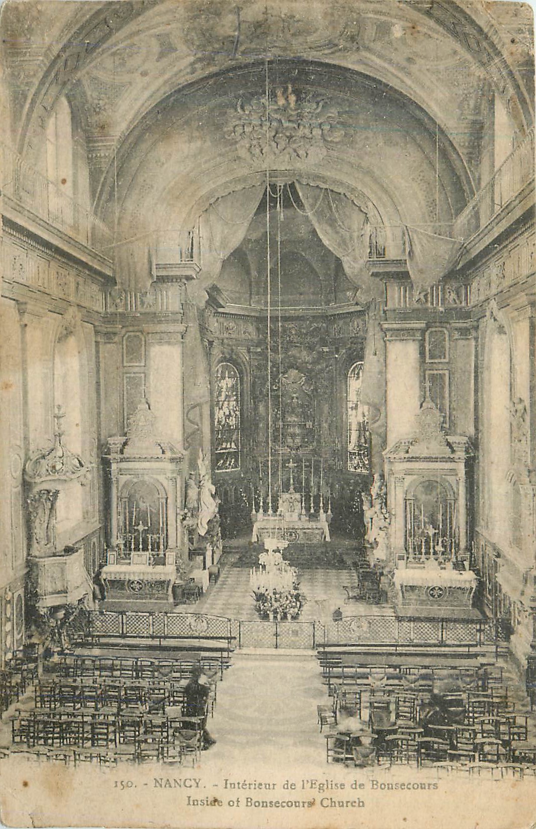 CPA Nancy interieur de l eglise de bonsecours