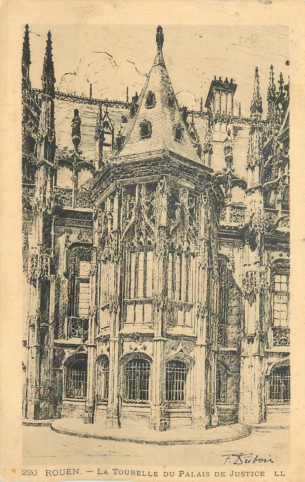 CPA Rouen la tourelle du palais de justice