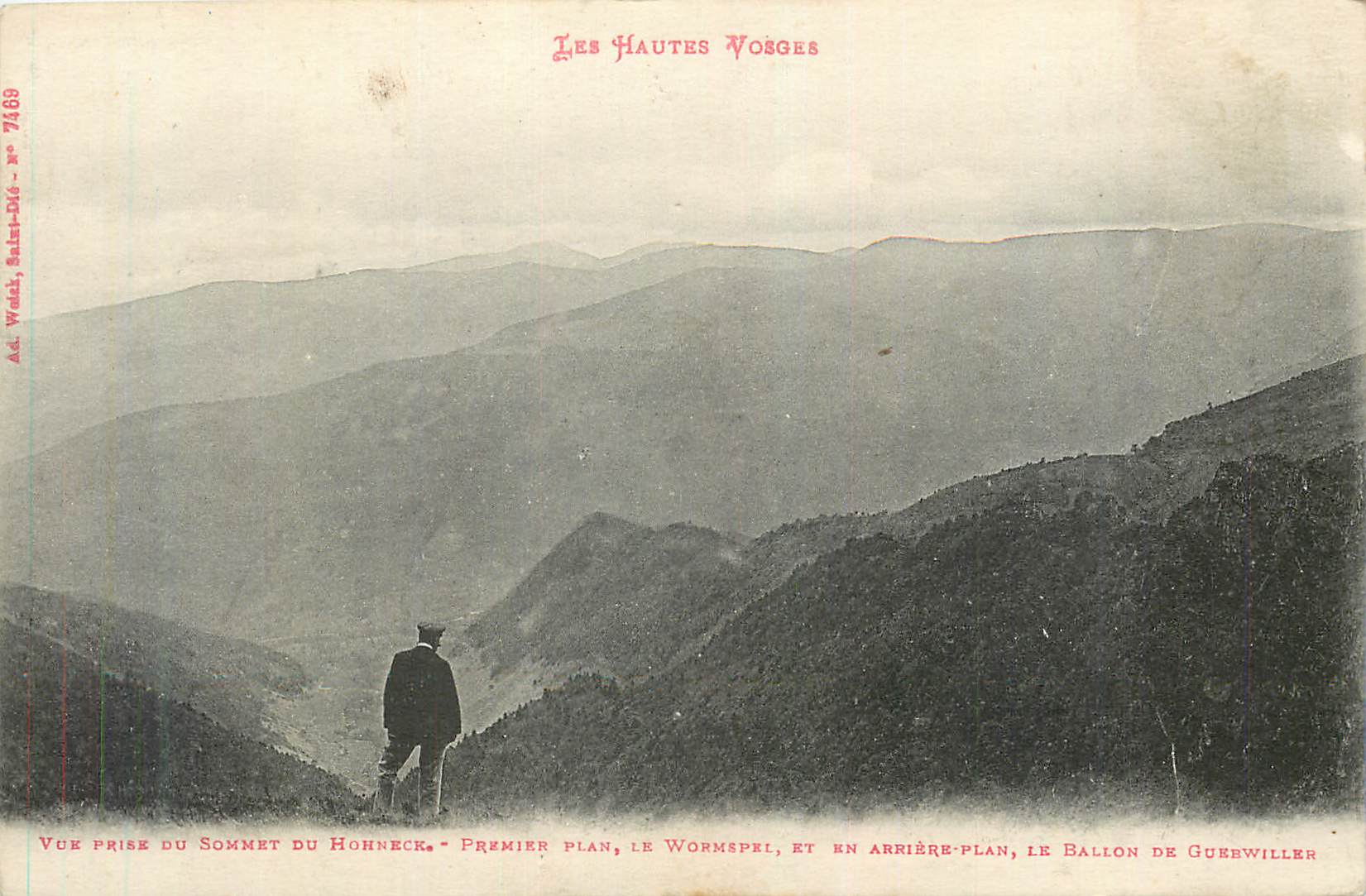CPA Les hautes vosges Vue prise du sommet du Hohneck Premier plan le Wormspel et en arriere plan le ballon de Guebwiller