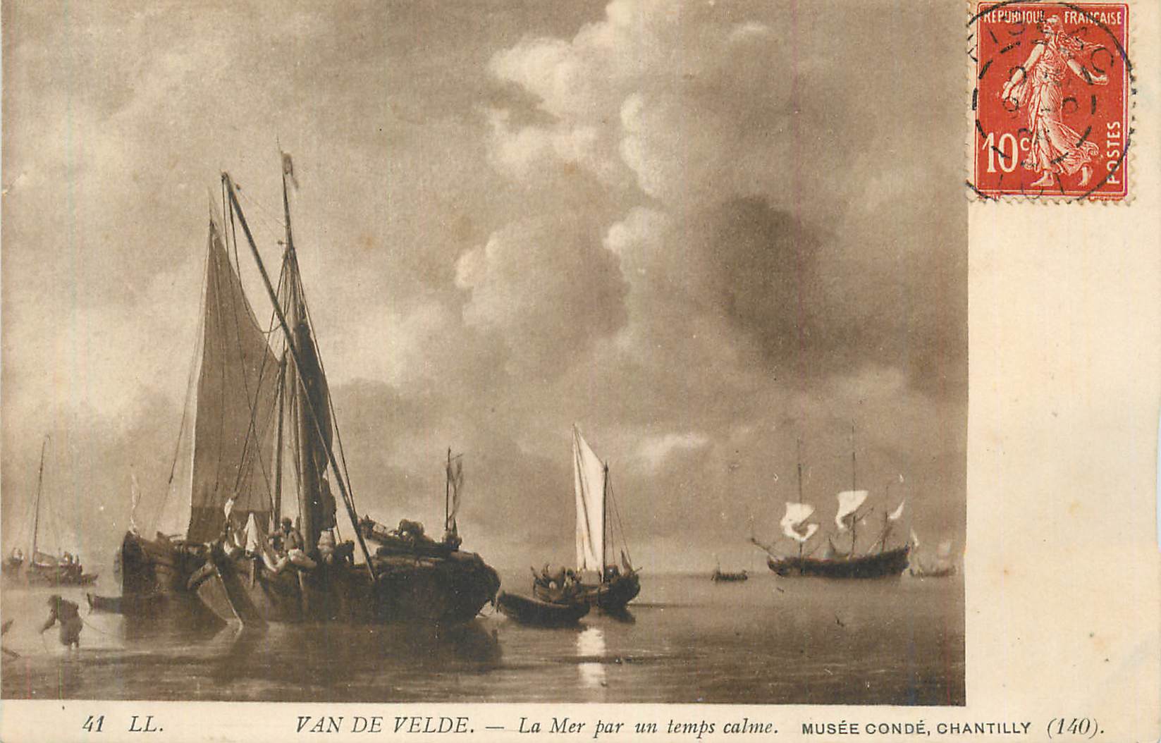 CPA Van de velde la mer par un temps calme musee conde chantilly