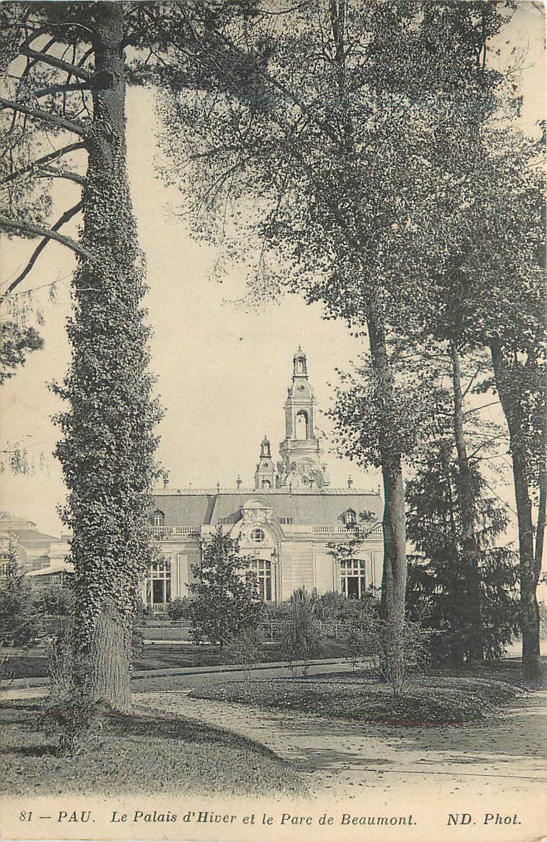 CPA Pau le palais d hiver et le parc de beaumont