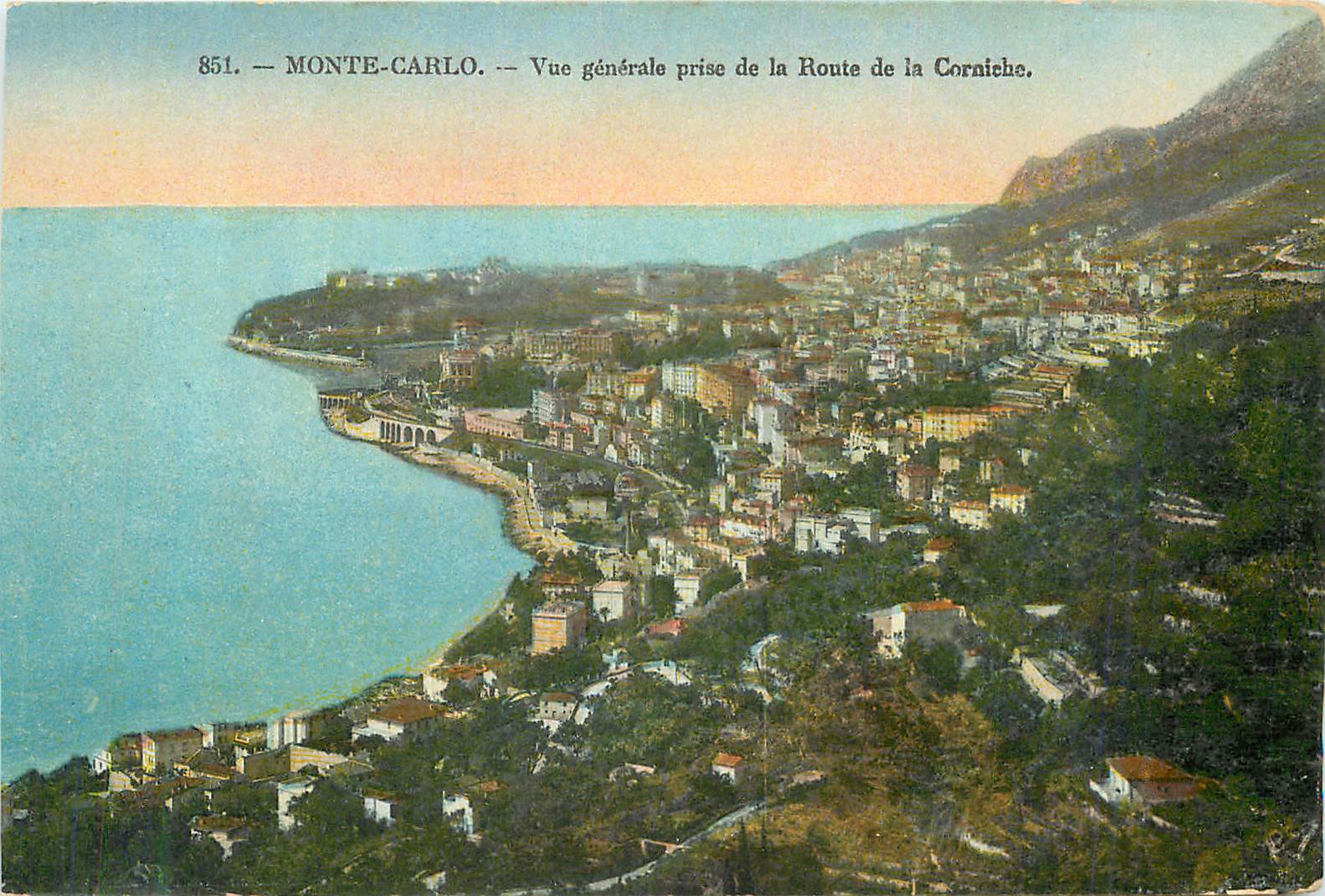 CPA Monte carlo vue generale prise de la route de la corniche