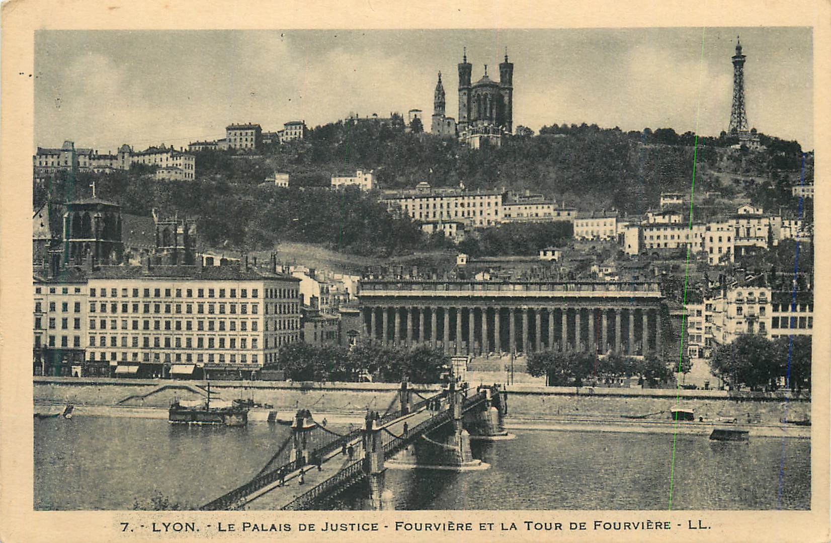 CPA Lyon le palais de justice fourviere et la tour de fourviere