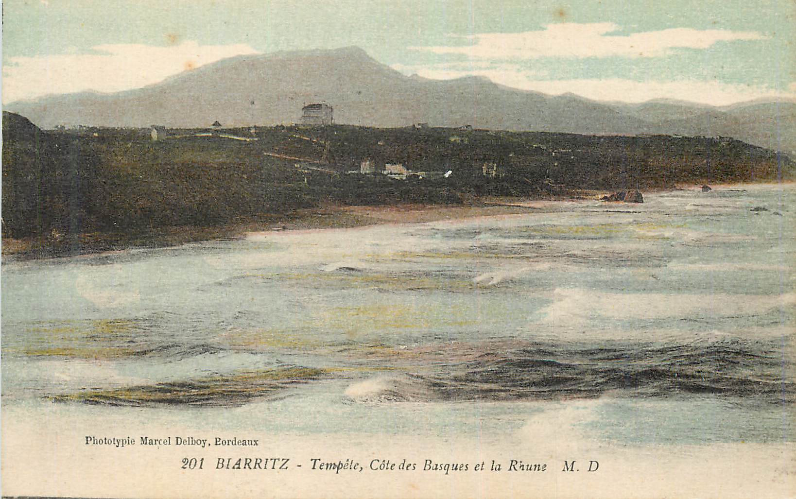 CPA Biarritz temple cote des basques et la rhune
